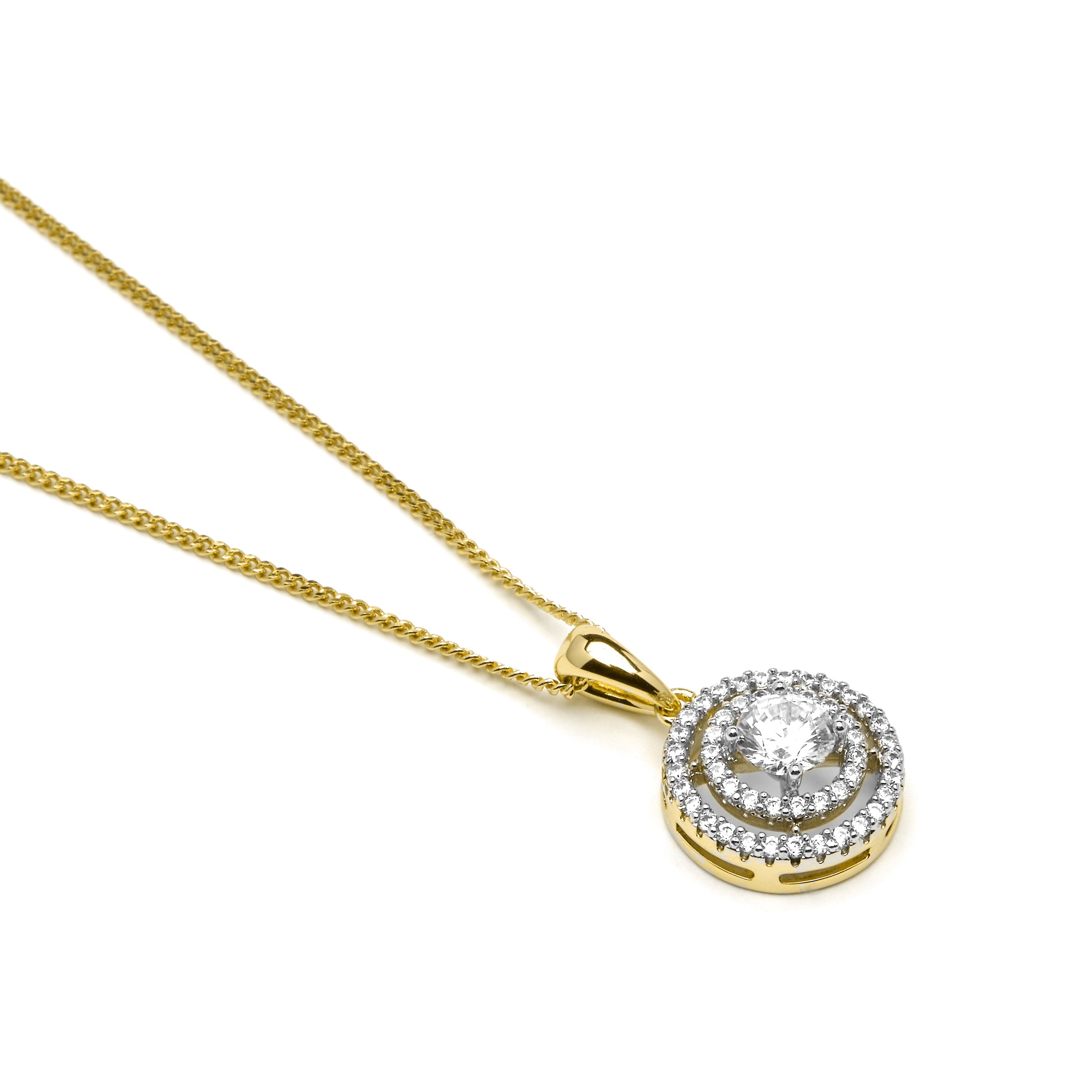 18k yellow gold finish necklace with brilliant zirconia - Skella