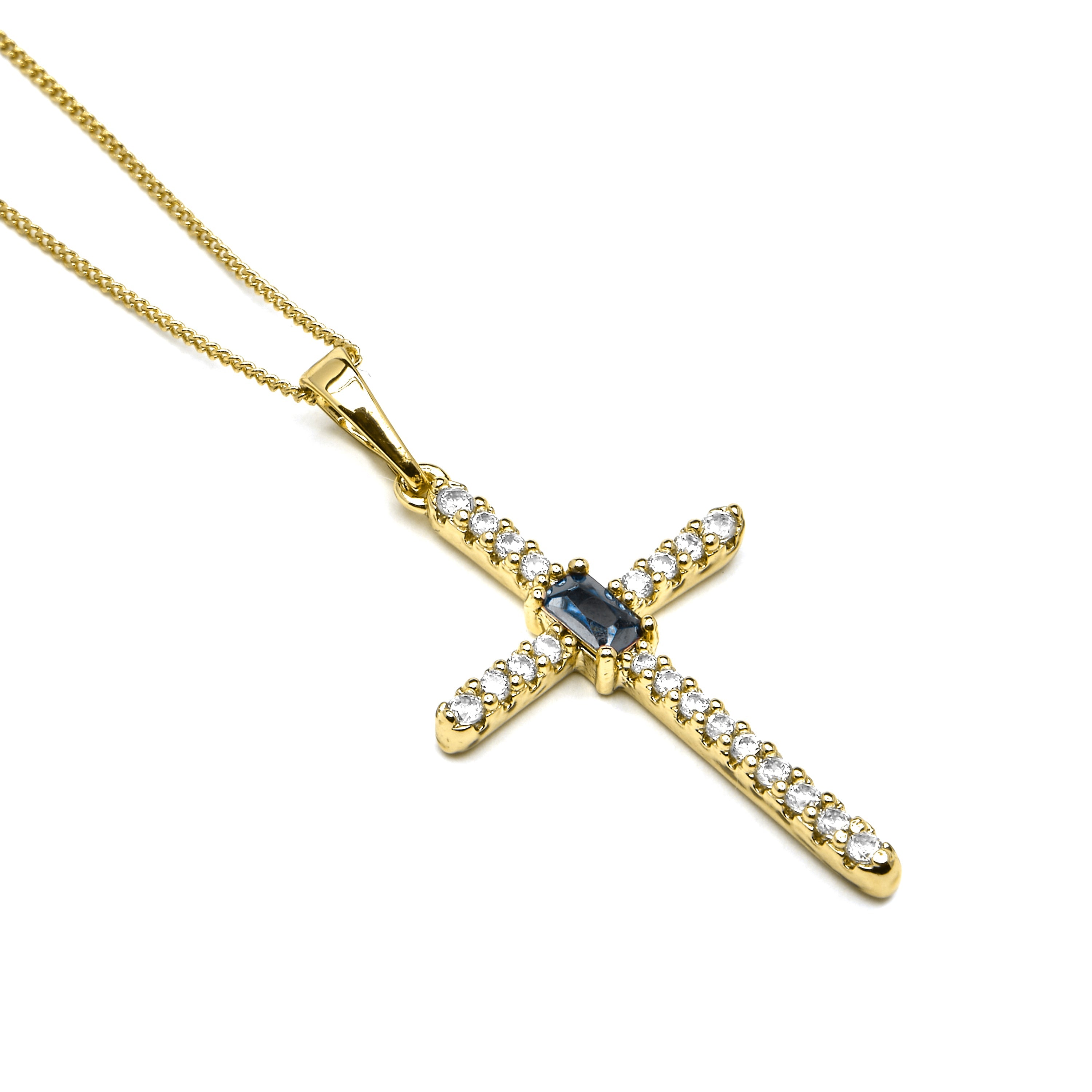 18k yellow gold finish necklace with brilliant zirconia - Shywa