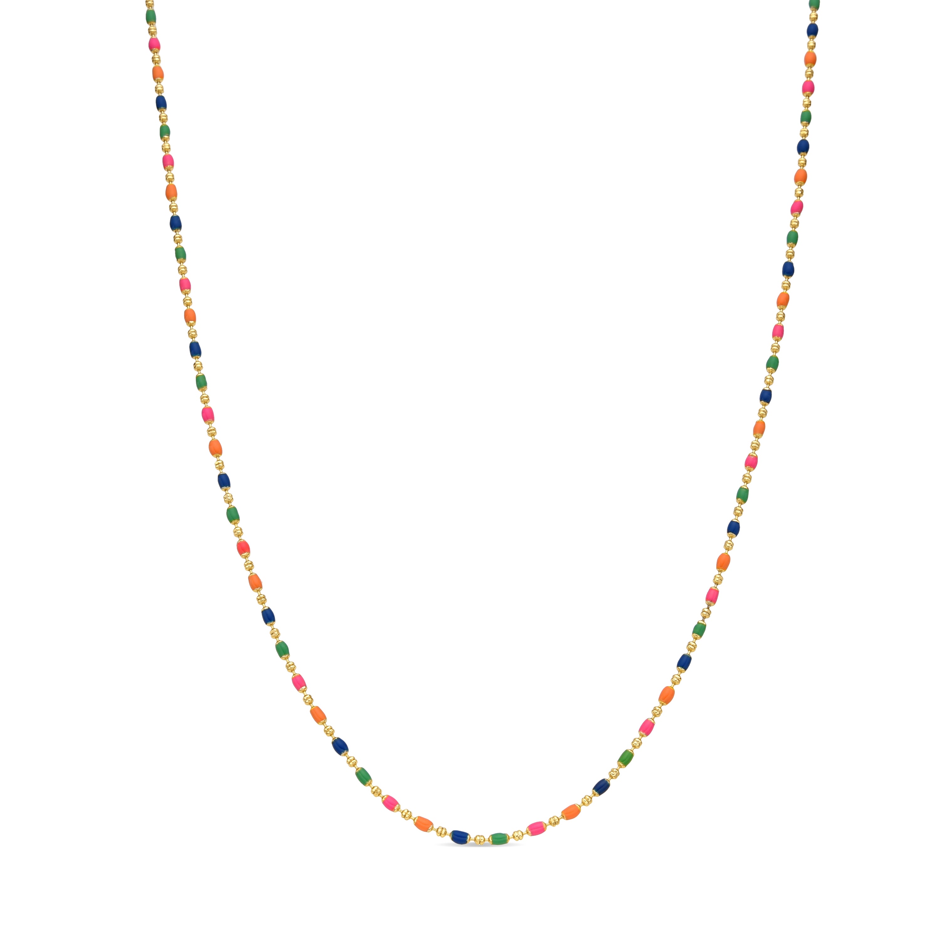 18k Yellow Gold and Multicolor Lacquer Necklace - Darn