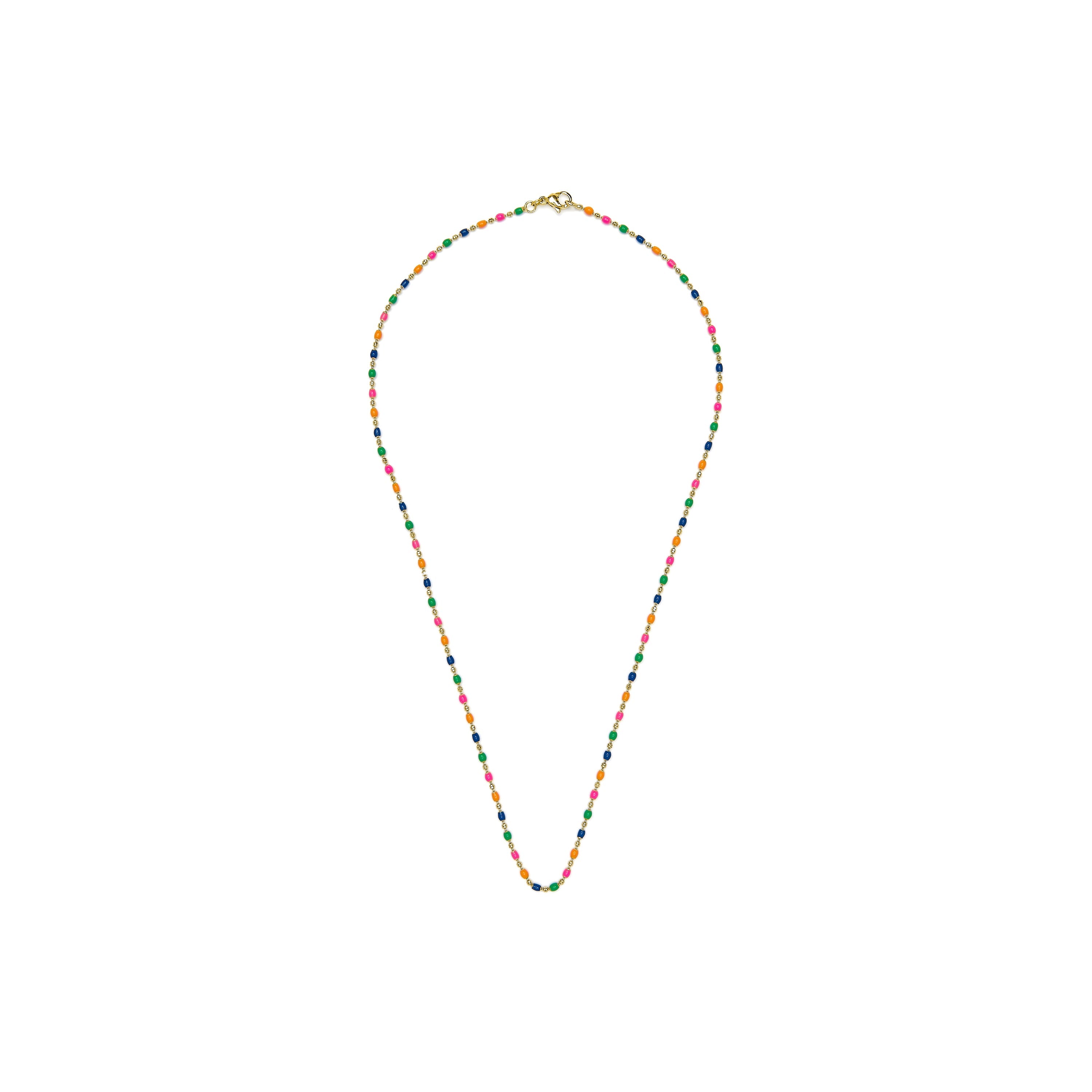 18k Yellow Gold and Multicolor Lacquer Necklace - Darn