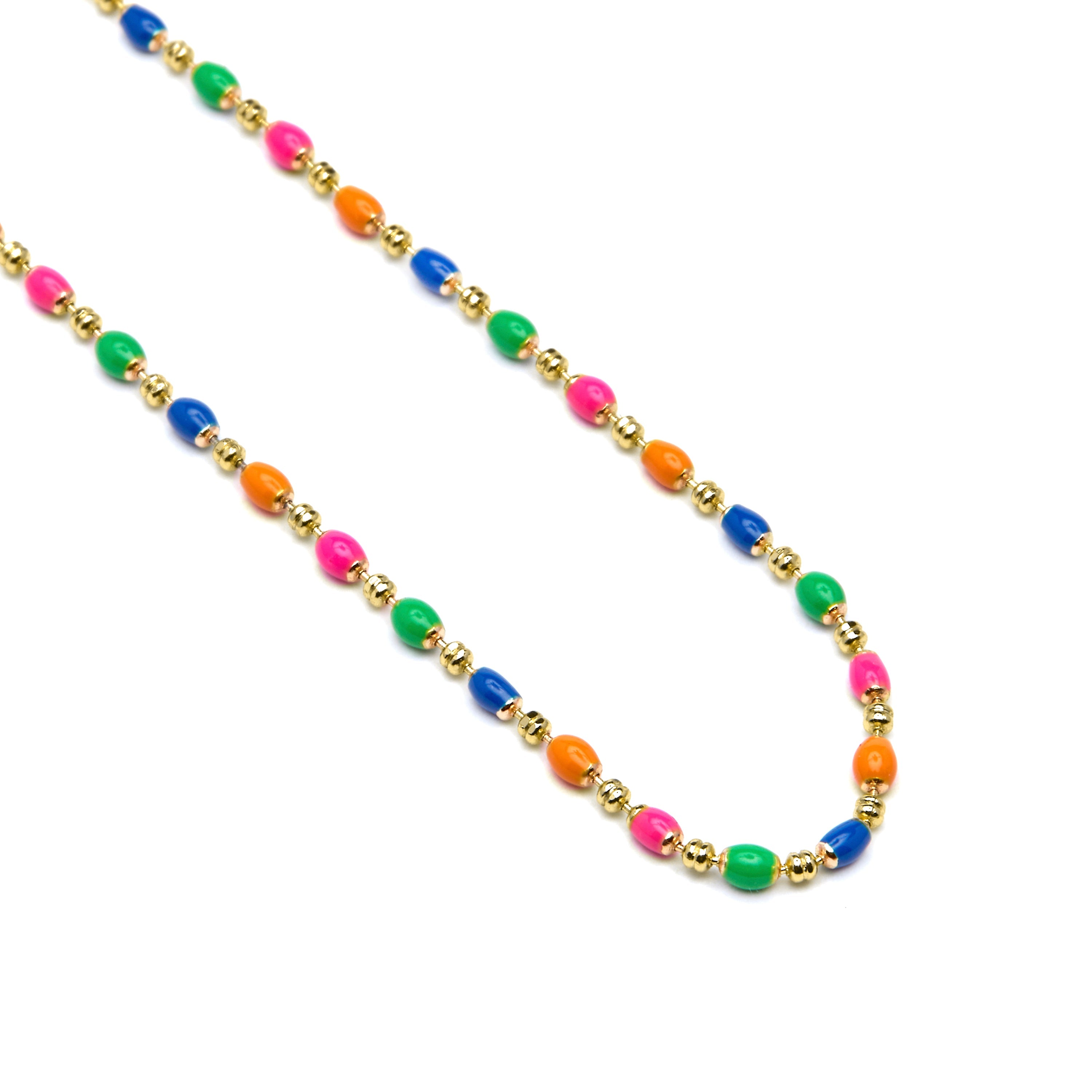 18k Yellow Gold and Multicolor Lacquer Necklace - Darn