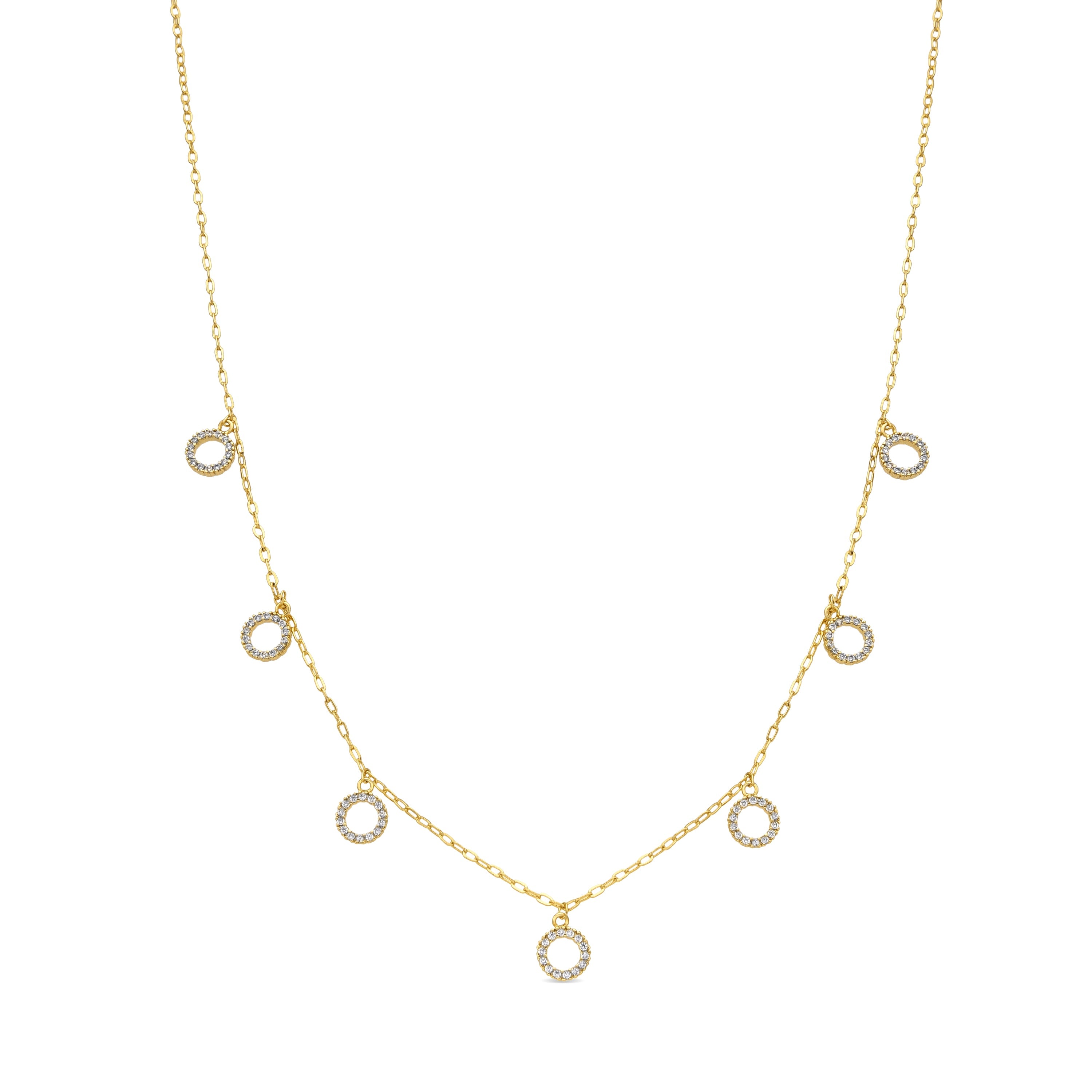 Collar acabado oro amarillo de 18k y Circonita Brillante - Askhu