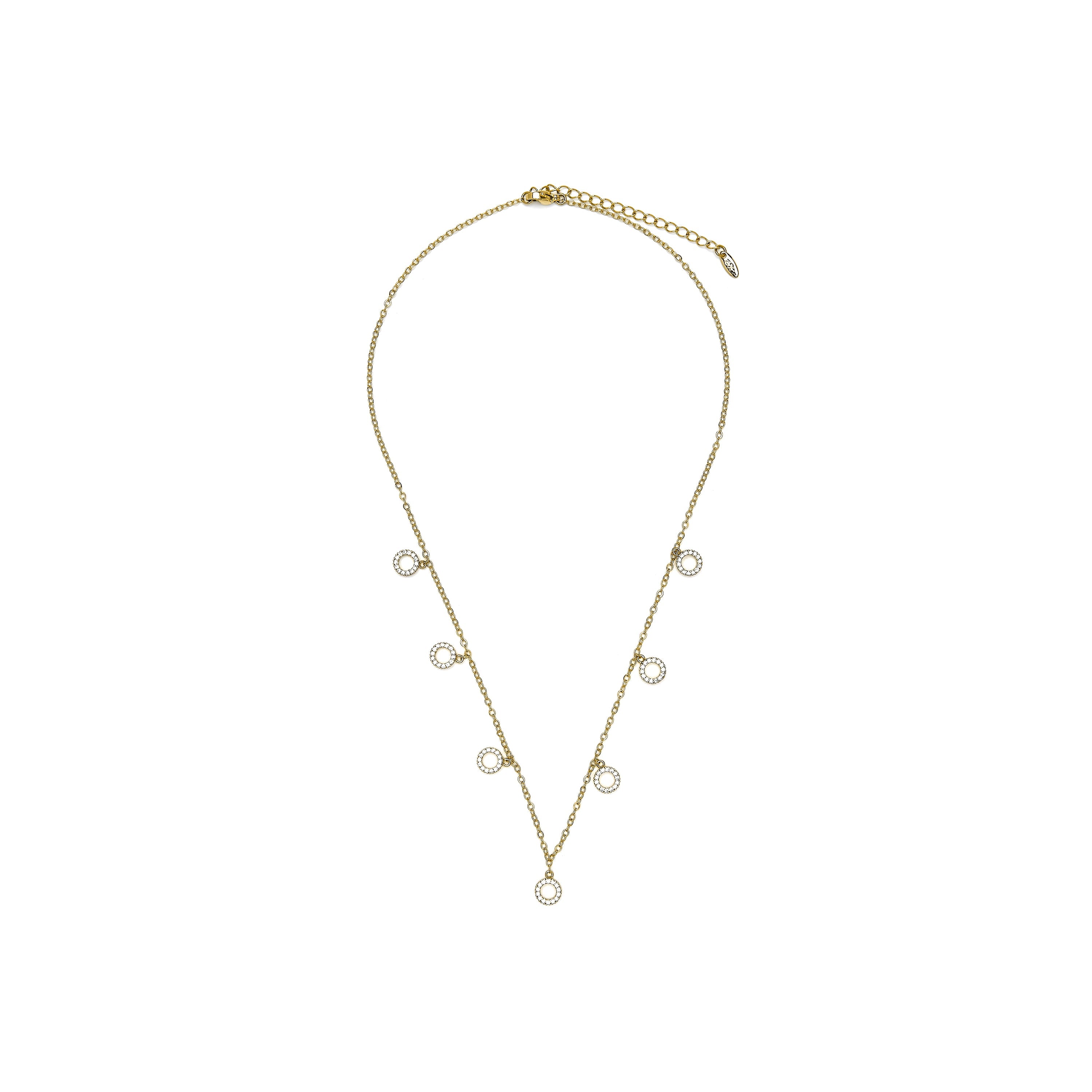 Collar acabado oro amarillo de 18k y Circonita Brillante - Askhu