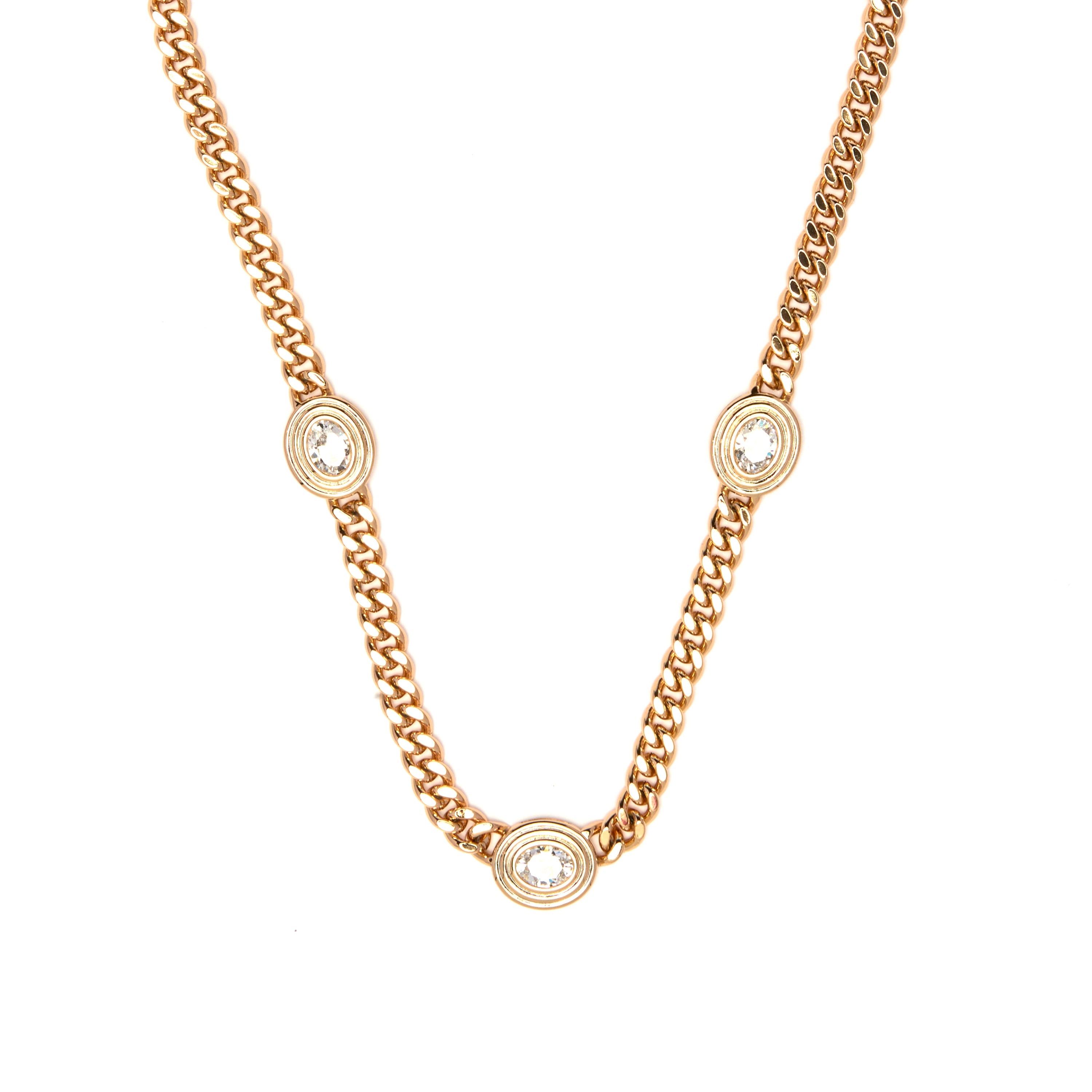 18k Yellow Gold Plated Cubic Zirconia Necklace - Odray