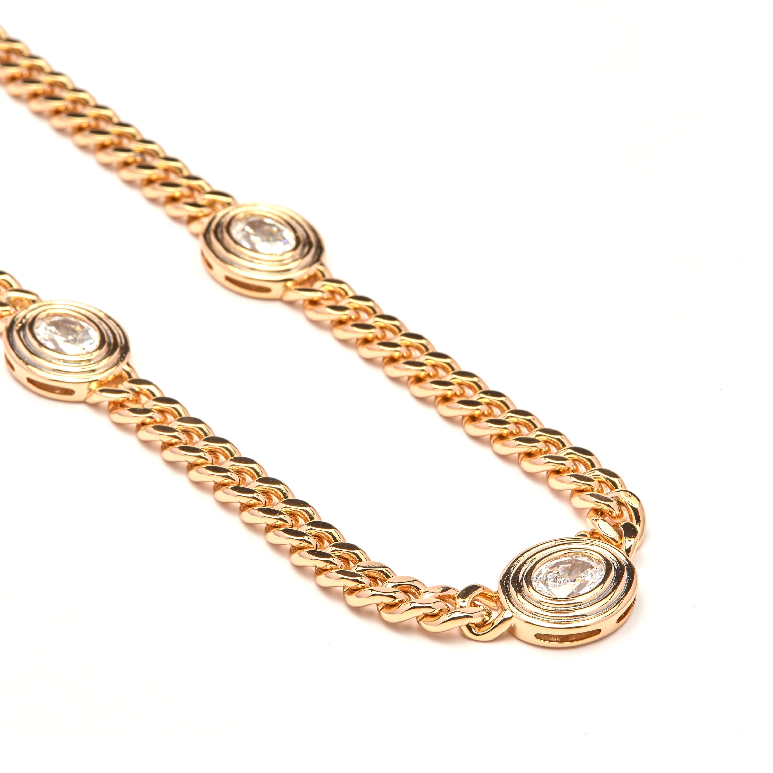 18k Yellow Gold Plated Cubic Zirconia Necklace - Odray
