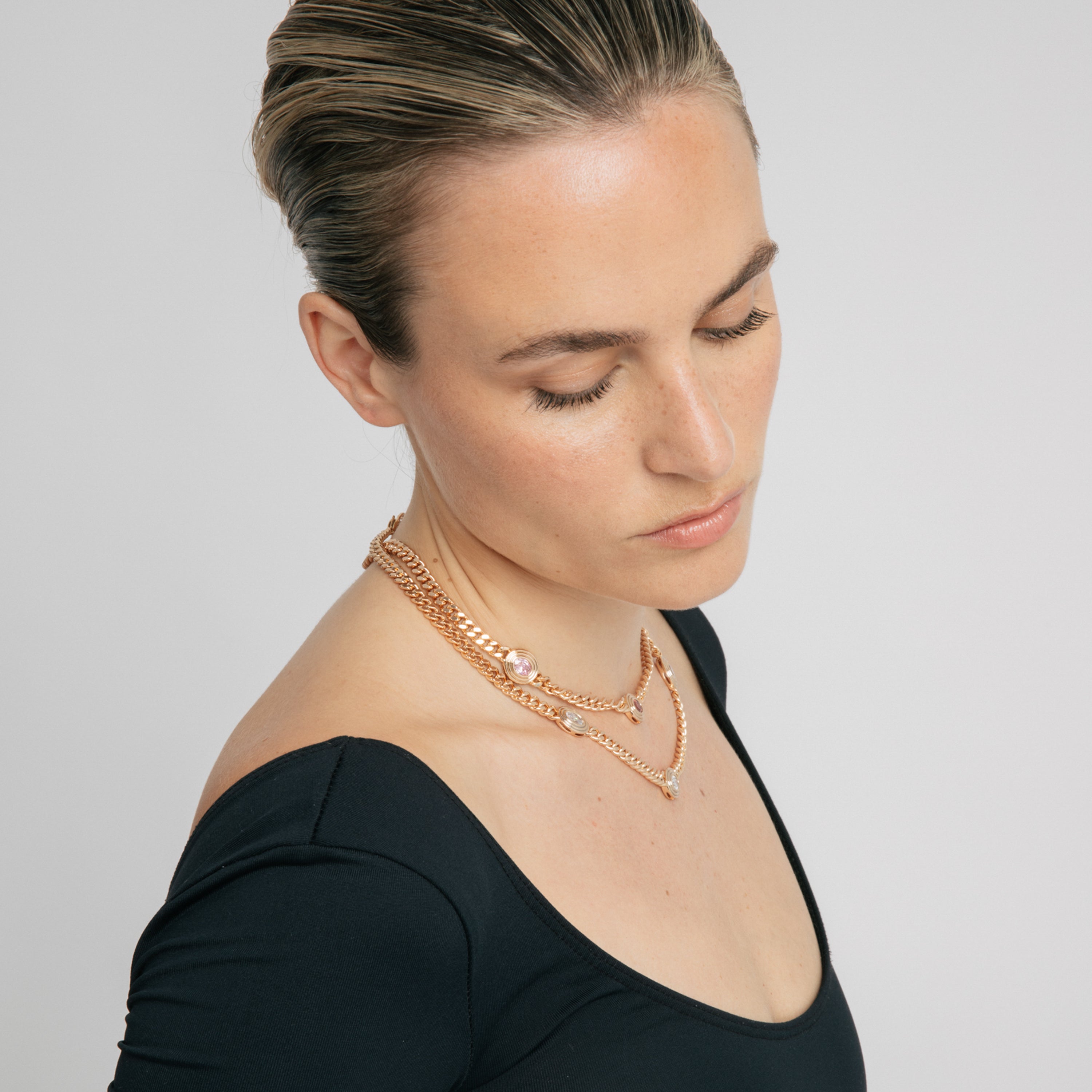 18k Yellow Gold Plated Cubic Zirconia Necklace - Odray
