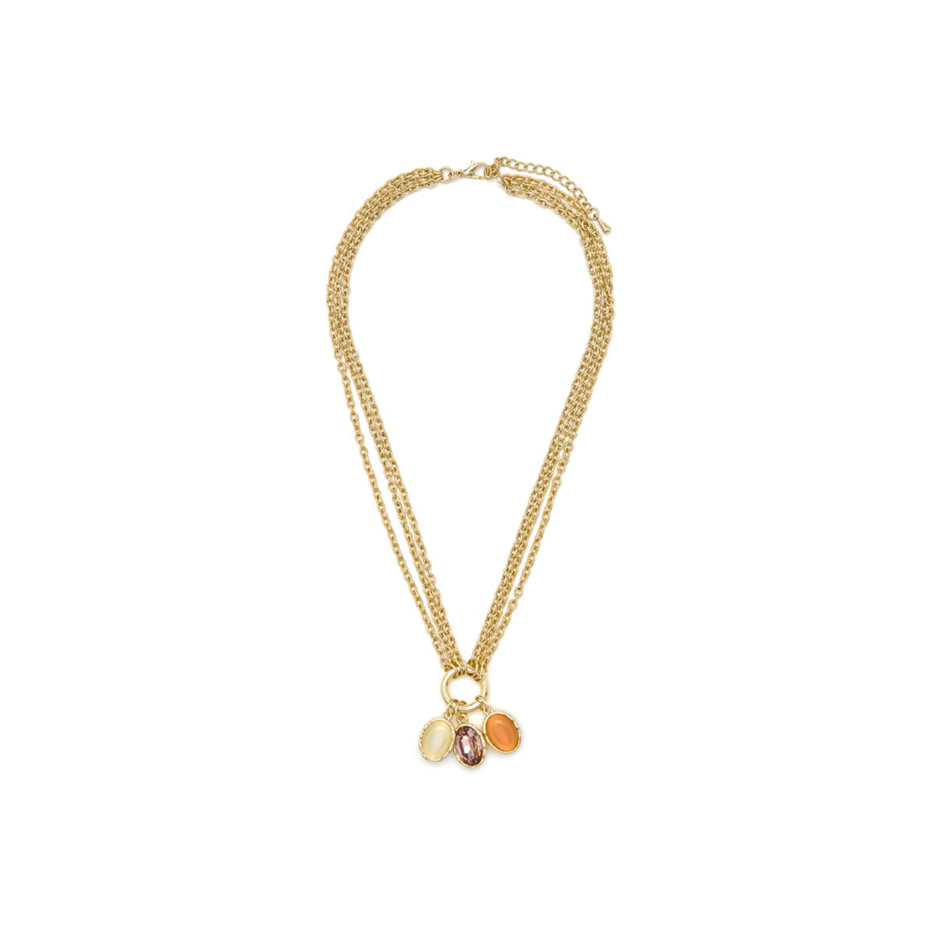18k Yellow Gold-Plated Multicolor Cat Eye Necklace - Zalya