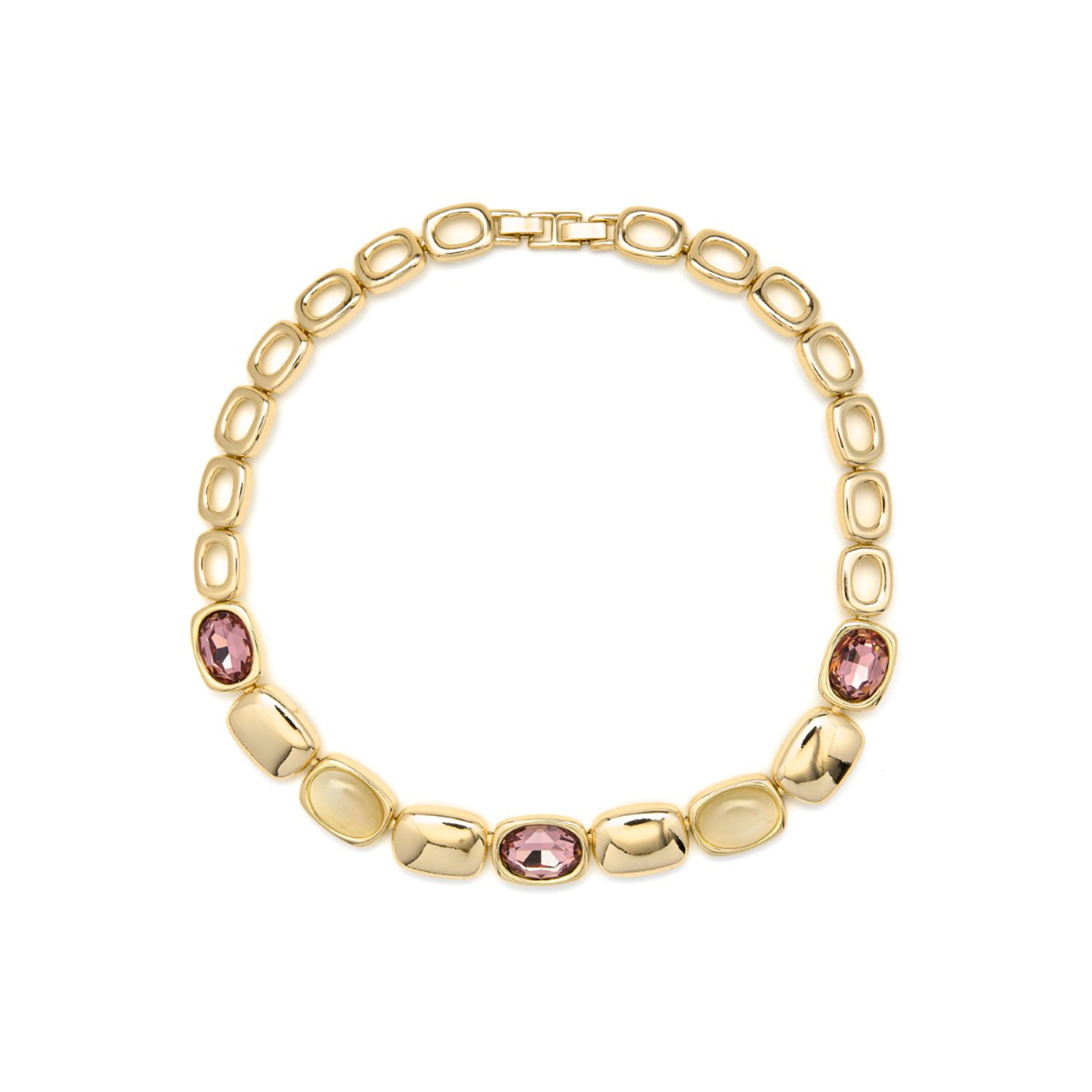 18k Yellow Gold-Plated Brown Zircon Necklace - Ashan