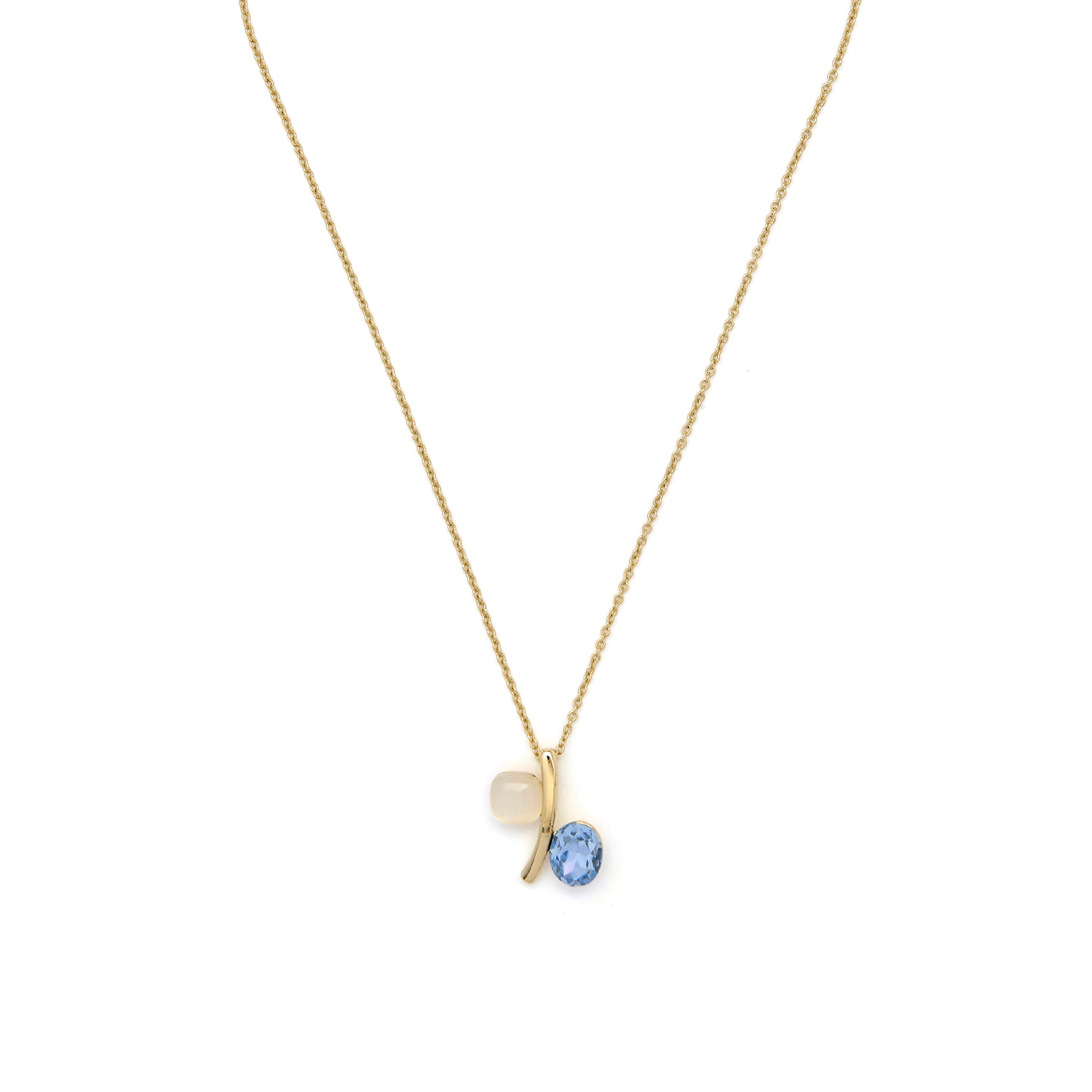 18k Yellow Gold Finish Cat's Eye Necklace - Hared