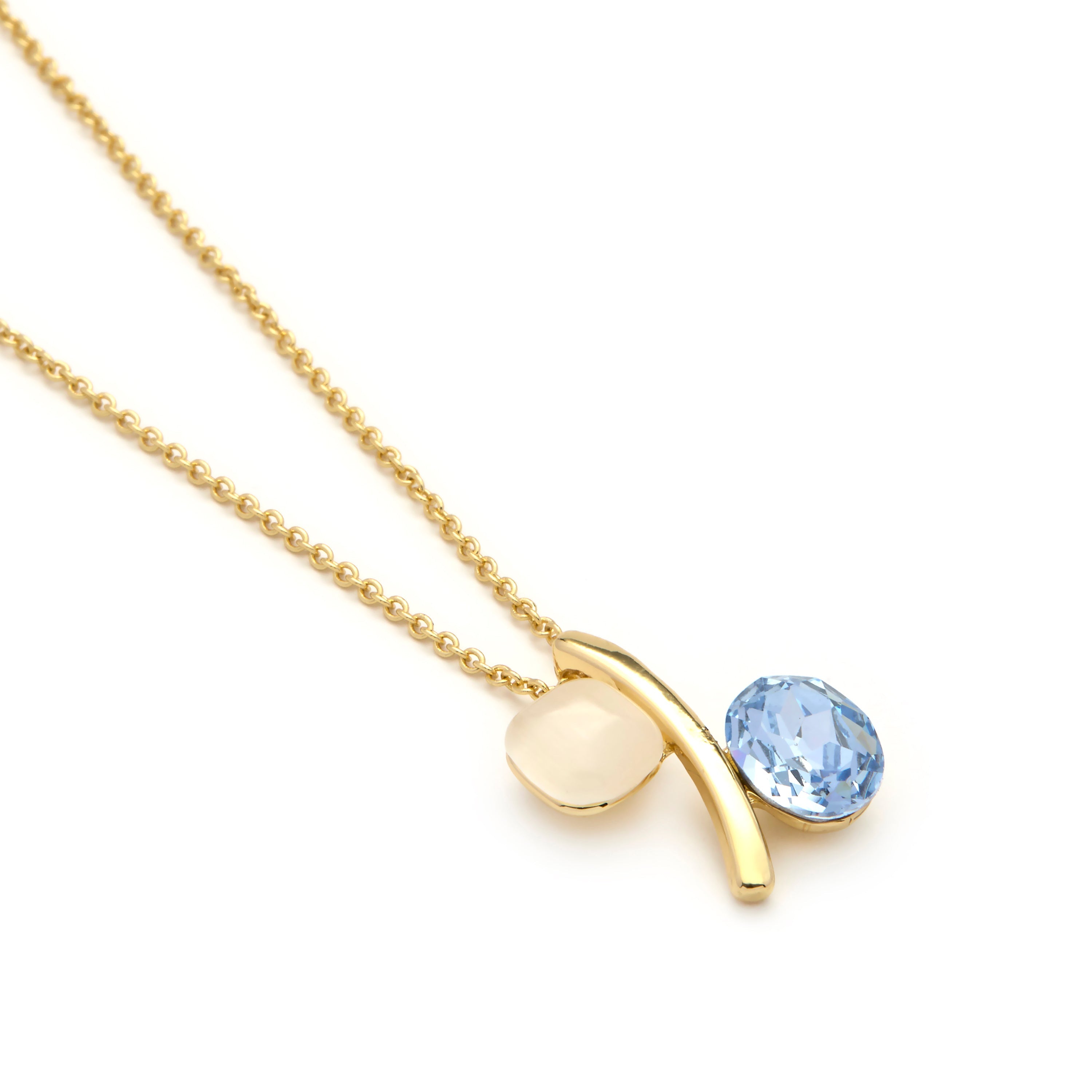 18k Yellow Gold Finish Cat's Eye Necklace - Hared