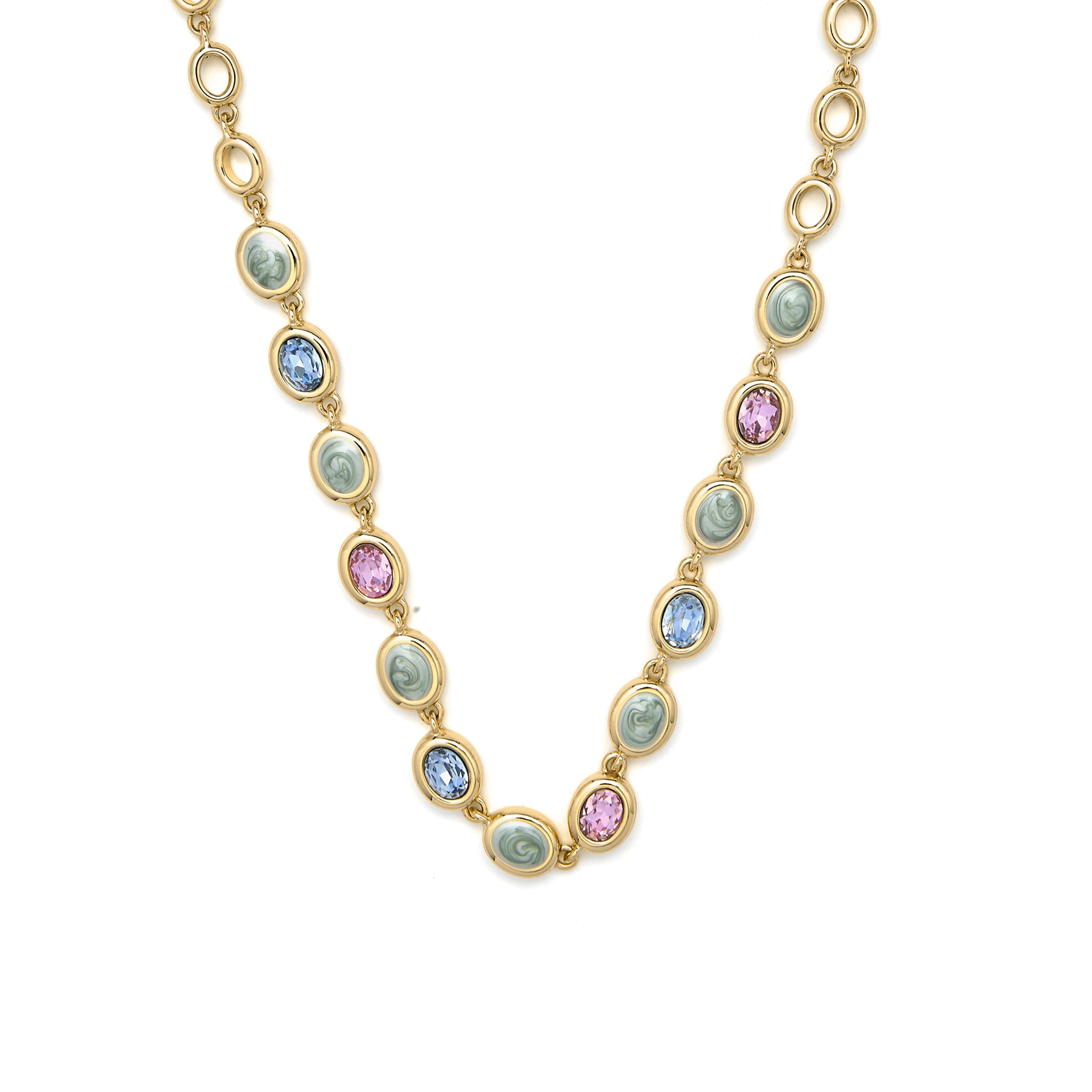 Multicolor Hydrothermal Quartz necklace with 18k yellow gold finish - Asbi