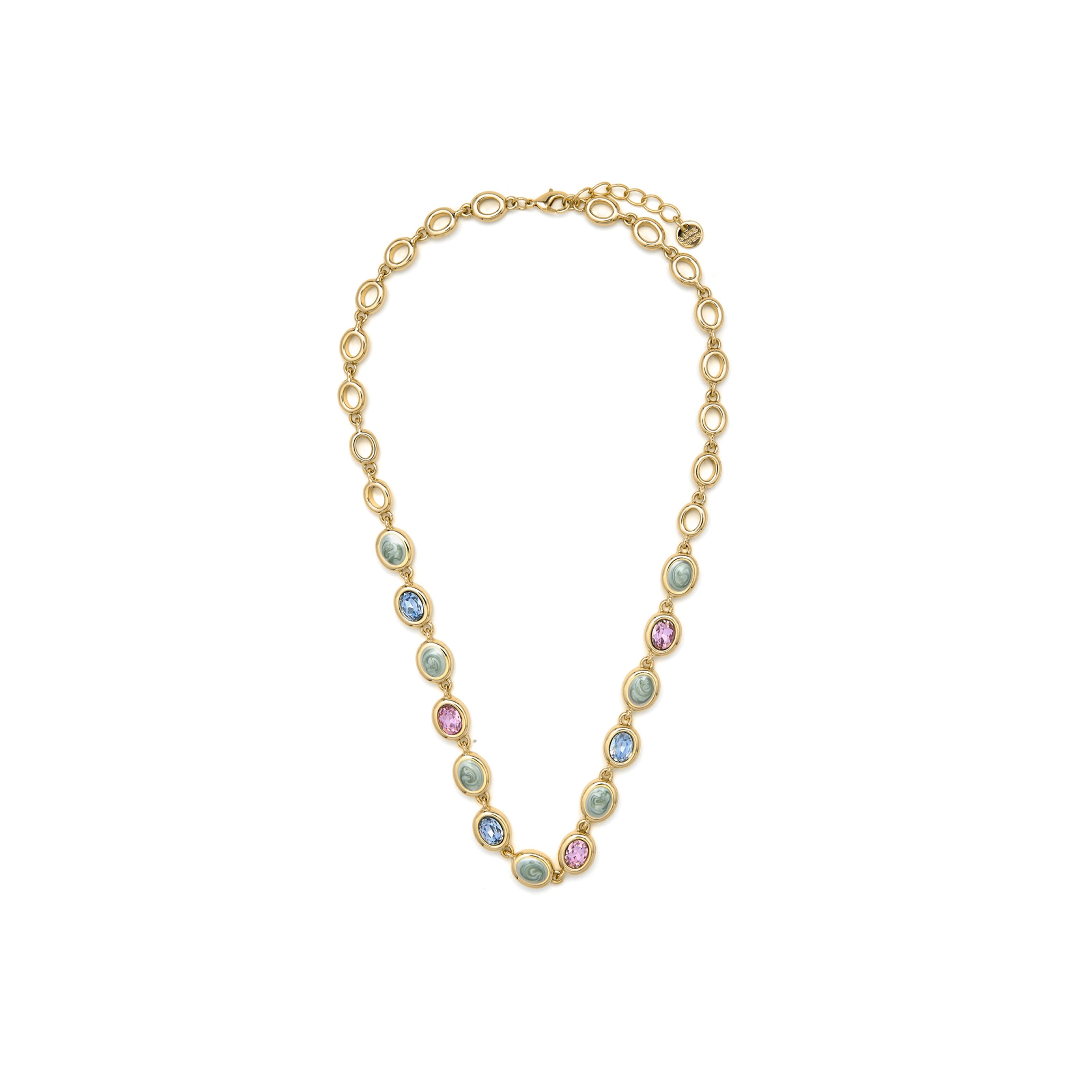 Multicolor Hydrothermal Quartz necklace with 18k yellow gold finish - Asbi