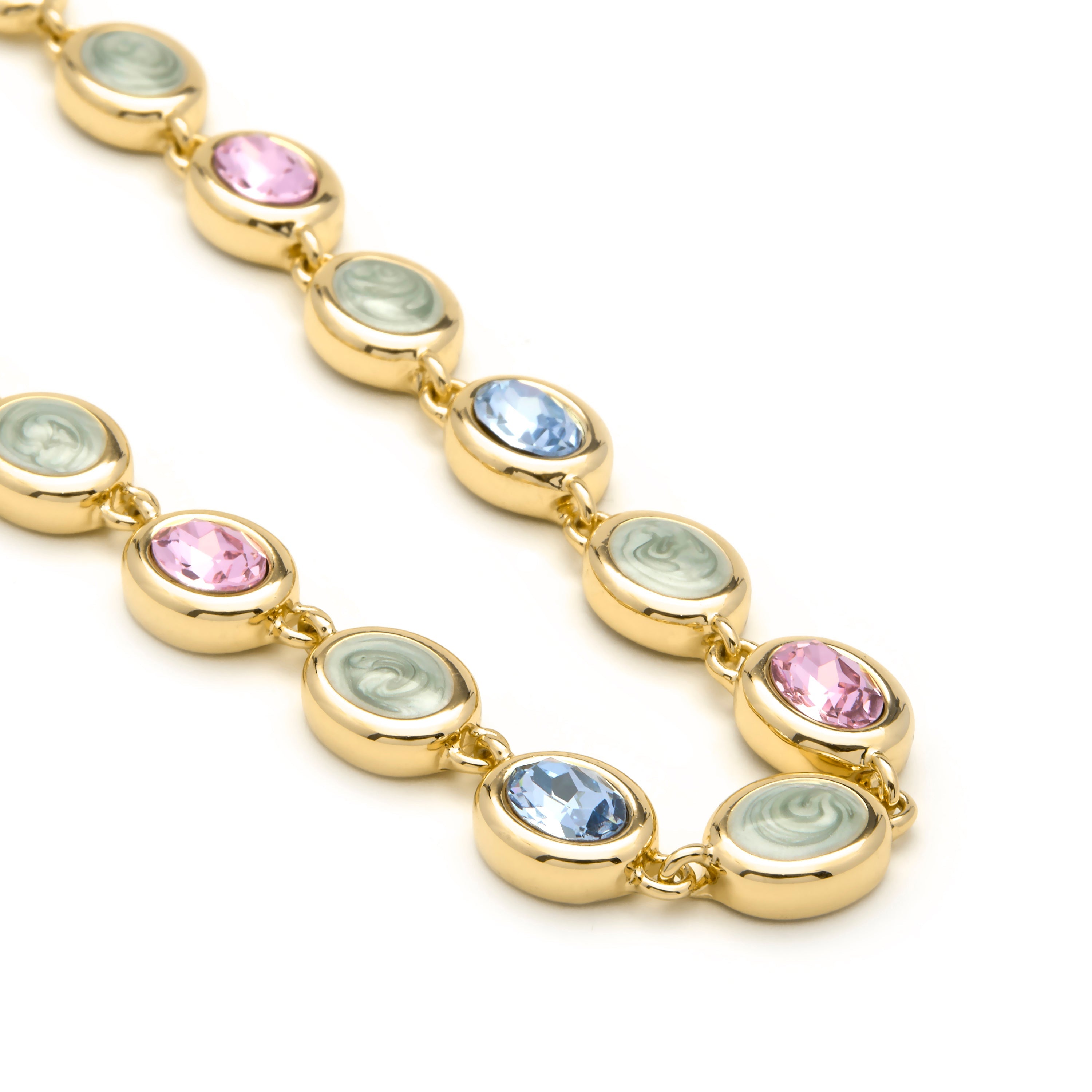 Multicolor Hydrothermal Quartz necklace with 18k yellow gold finish - Asbi