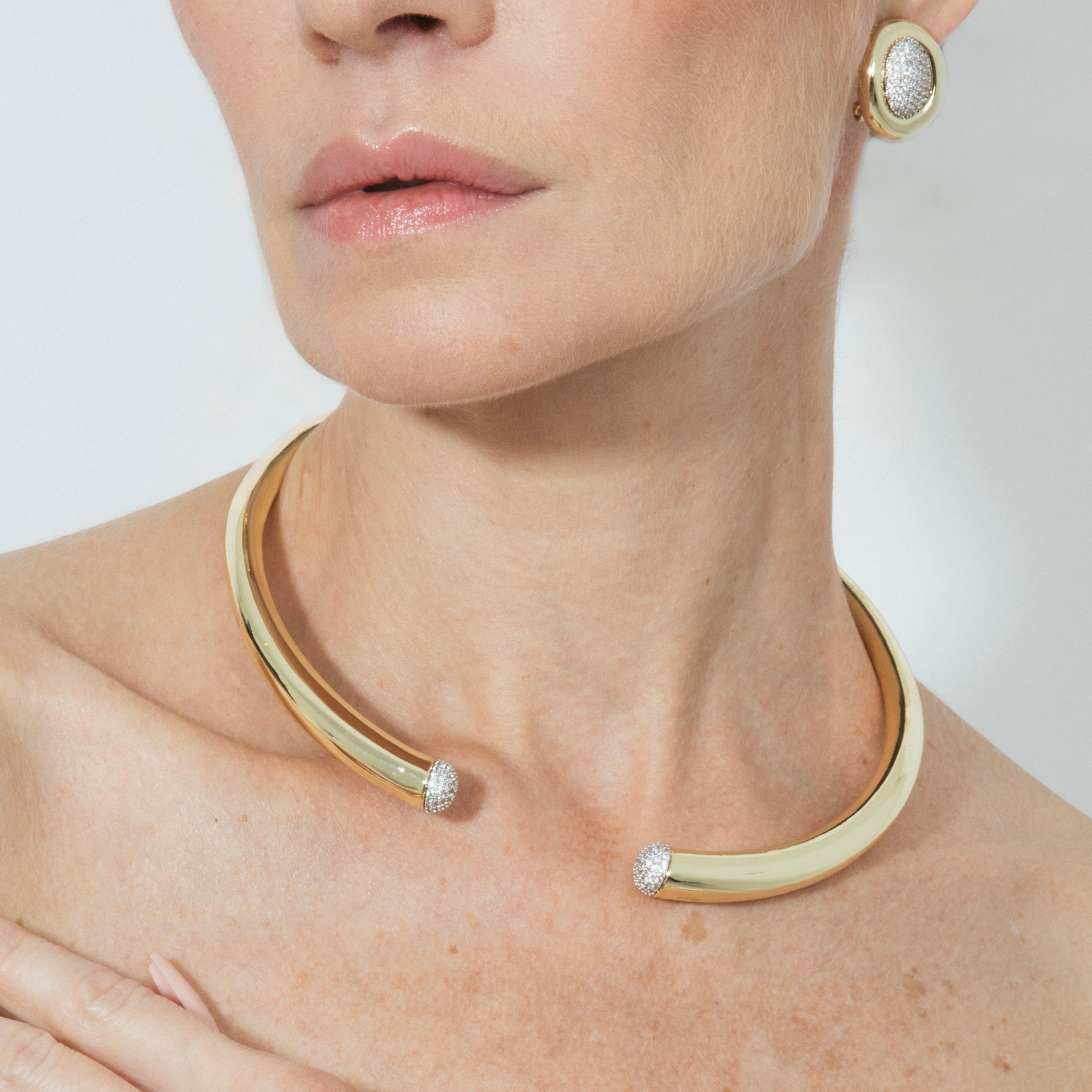 Brilliant Zircon Necklace finished in 18k yellow gold - Pharra