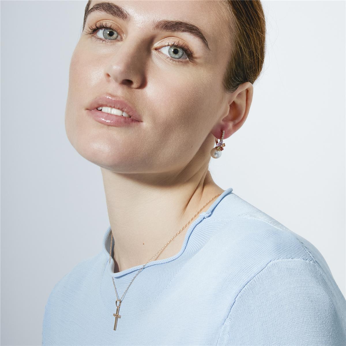 Sparkling Zirconia Necklace finished in 18k yellow gold - Buspai