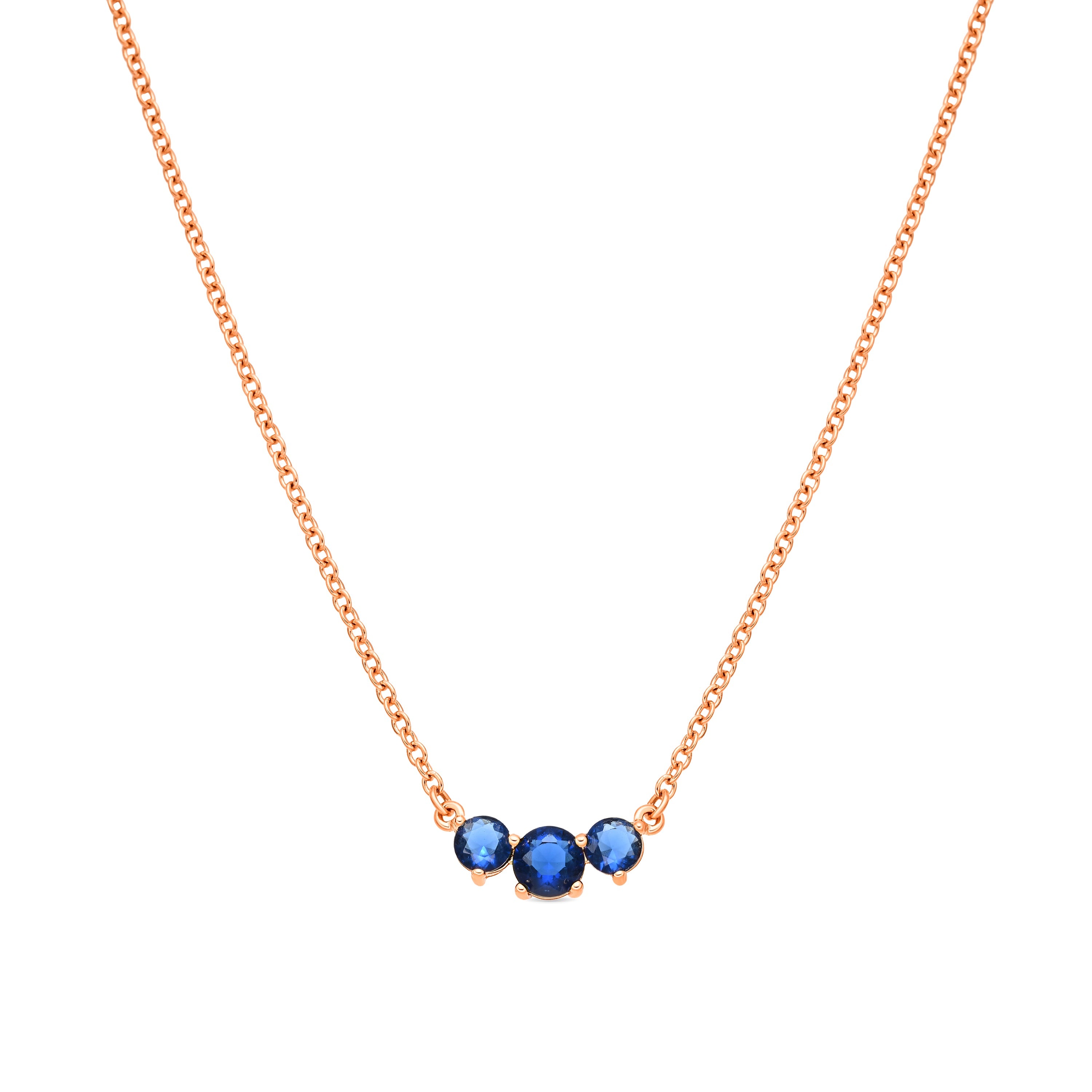 18k Yellow Gold-Plated Sapphire Zircon Necklace - Ciruk
