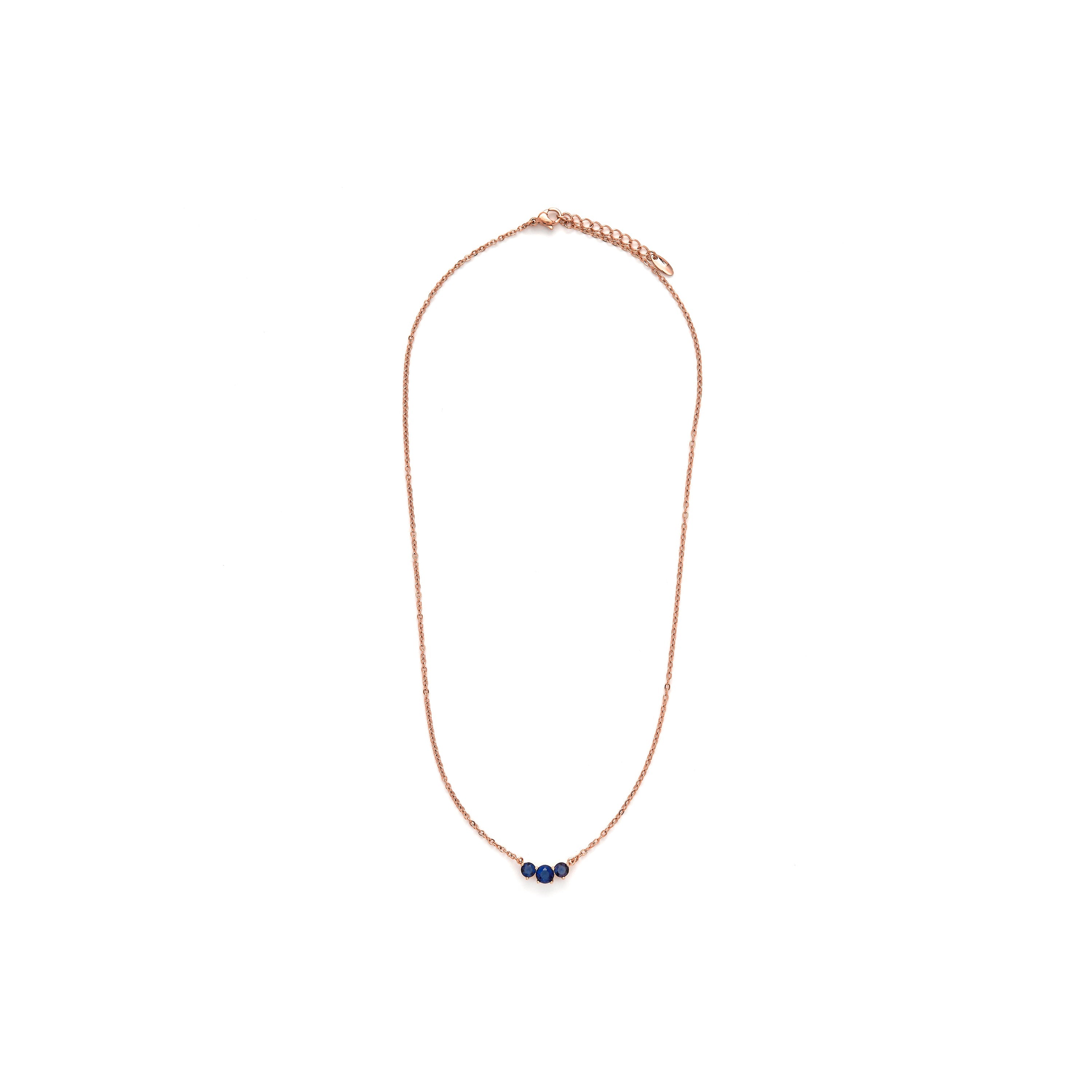 18k Yellow Gold-Plated Sapphire Zircon Necklace - Ciruk