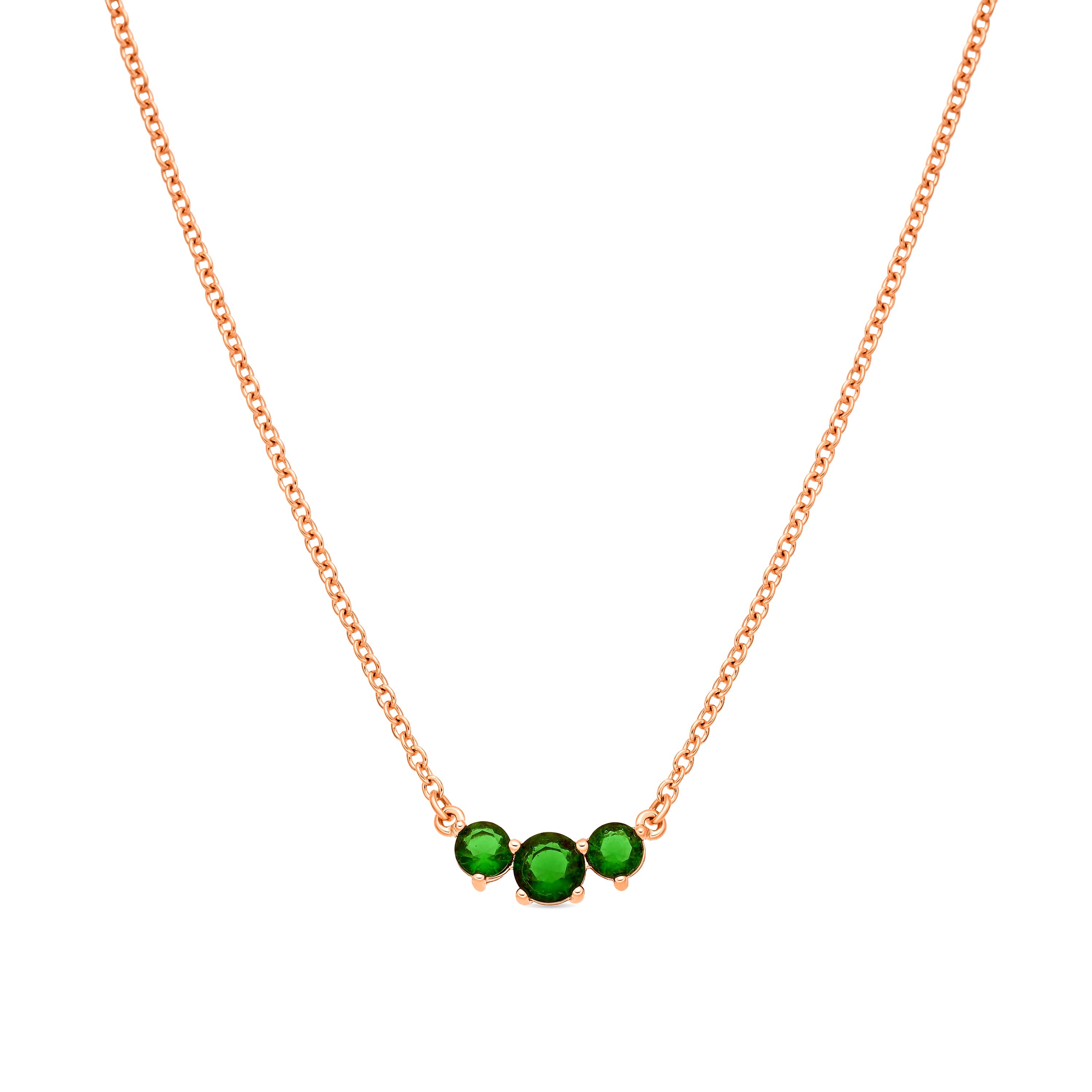 Emerald Zircon Necklace with 18k Yellow Gold Finish - Ciruk