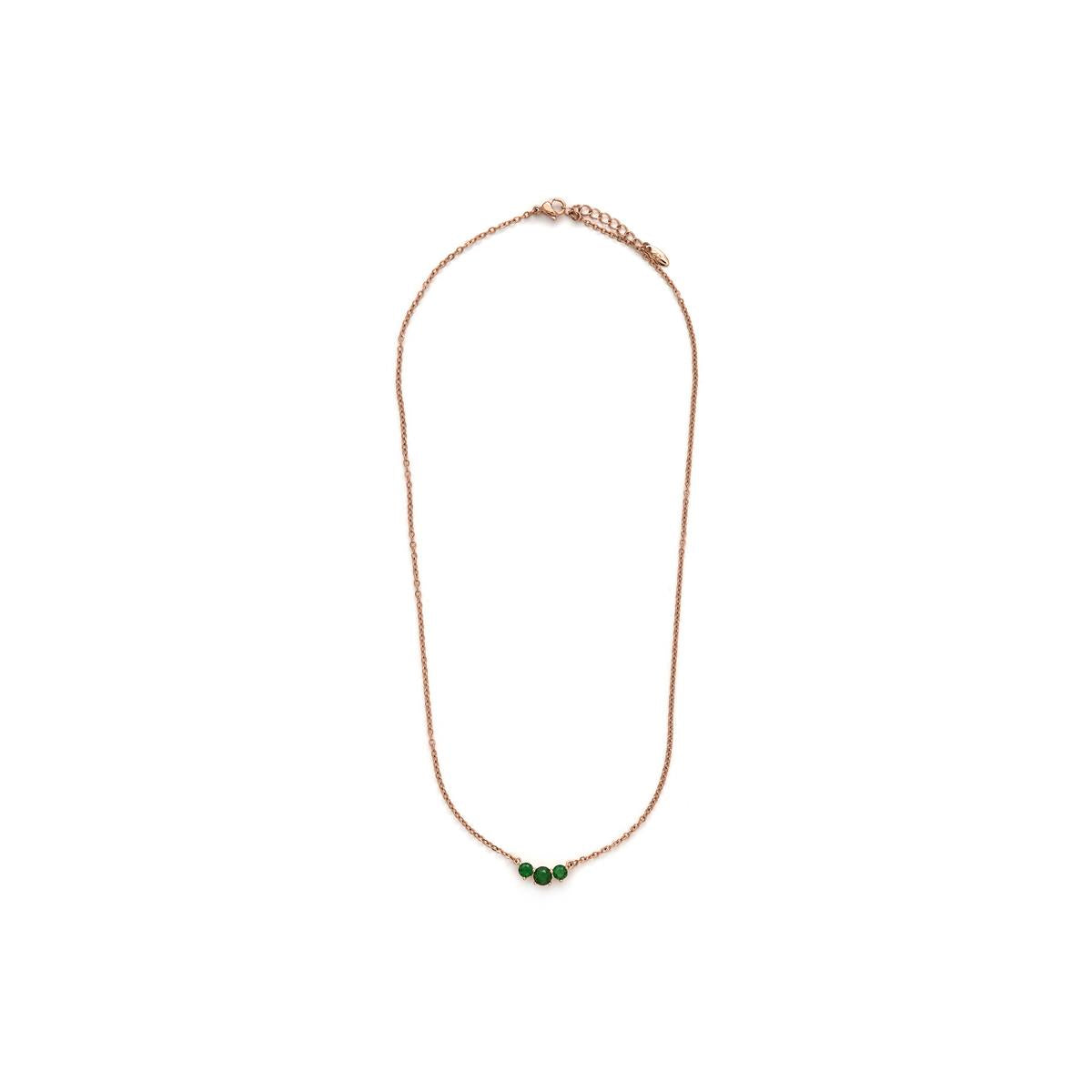 Emerald Zircon Necklace with 18k Yellow Gold Finish - Ciruk