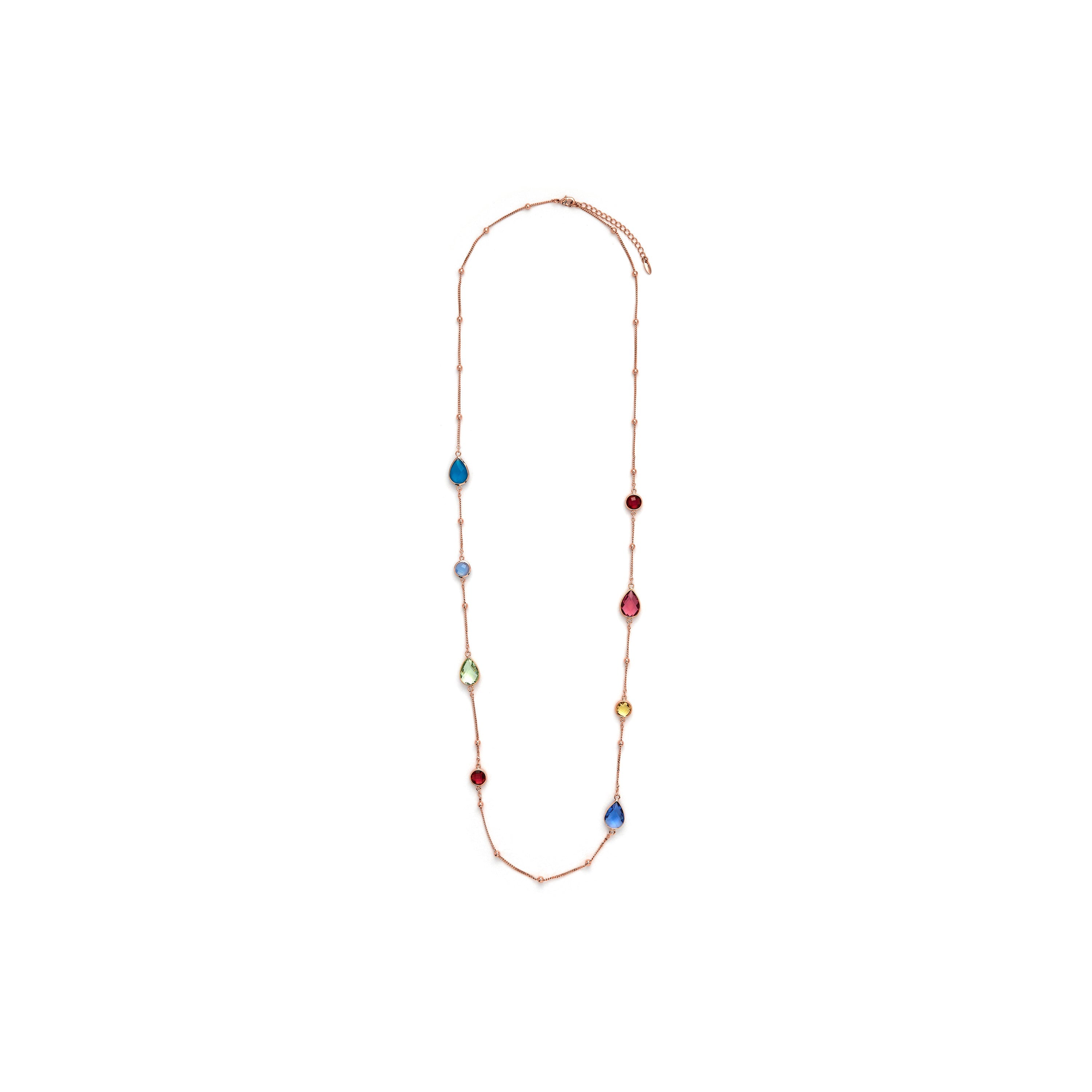 18k Yellow Gold Finish Multicolor Hydrothermal Quartz Necklace - Laswen