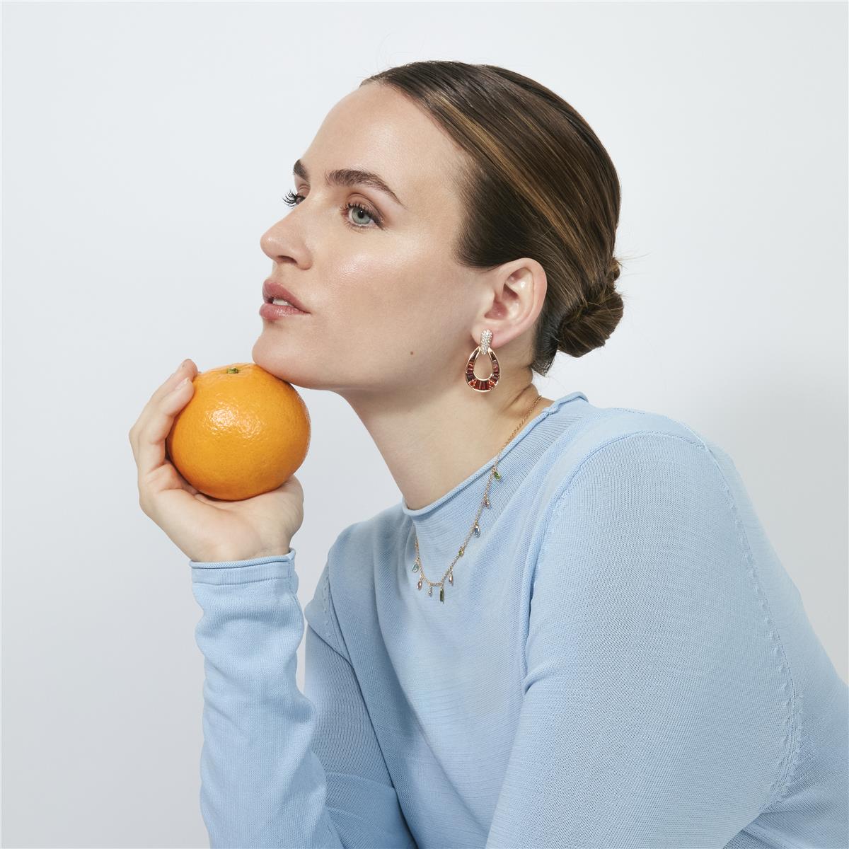 Multicolor Zircon Necklace with 18k Yellow Gold Finish - Ayisha