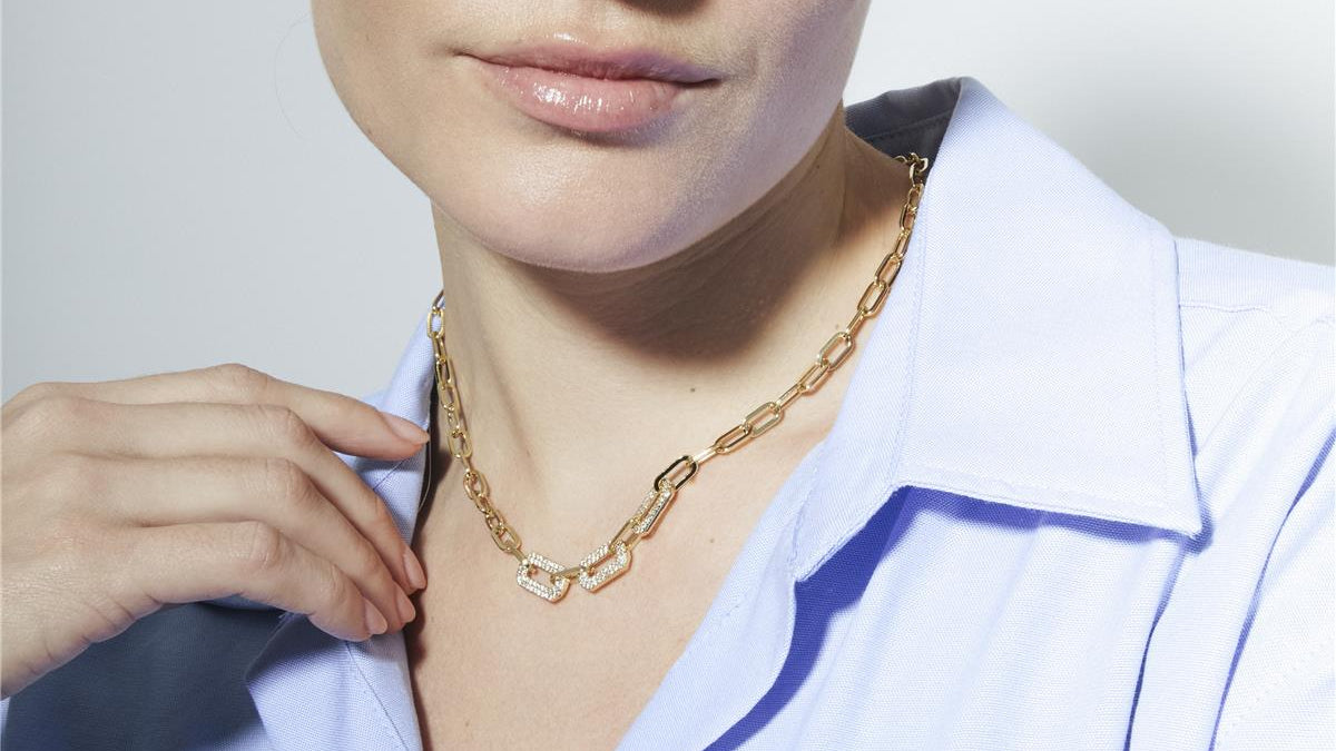 18k yellow gold-plated necklace - Nelith