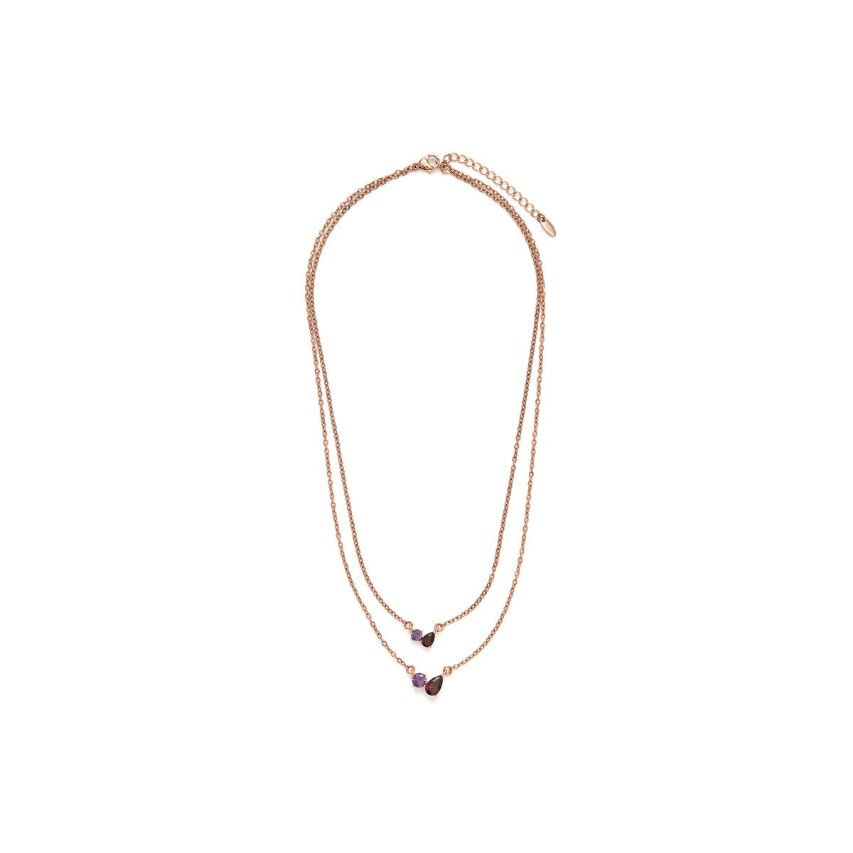 Multicolor Zircon Necklace with 18k Yellow Gold Finish - Yasel