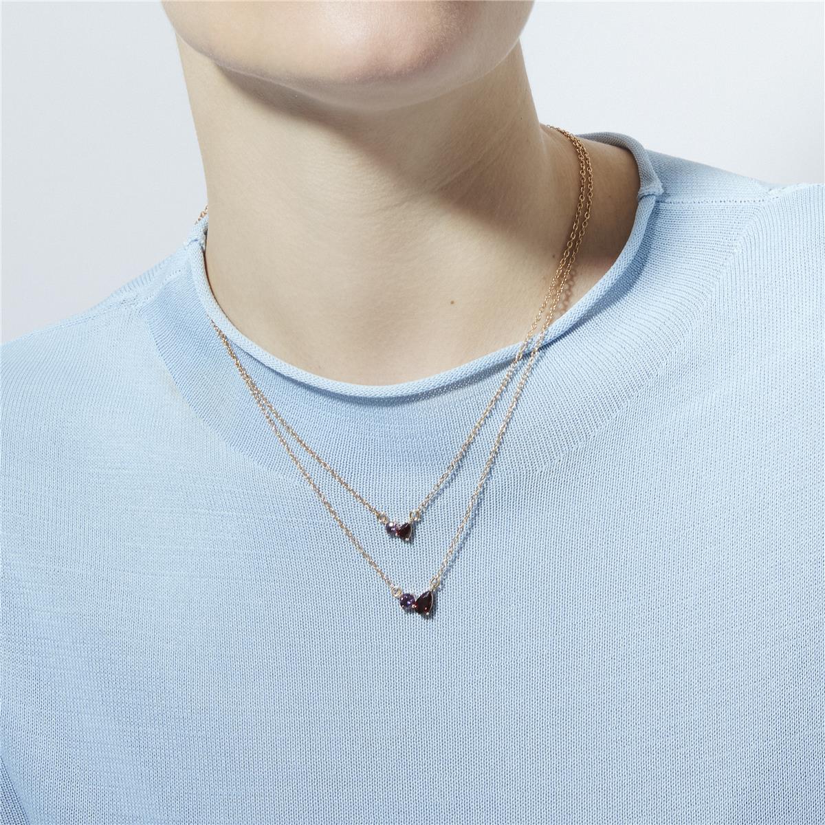 Multicolor Zircon Necklace with 18k Yellow Gold Finish - Yasel