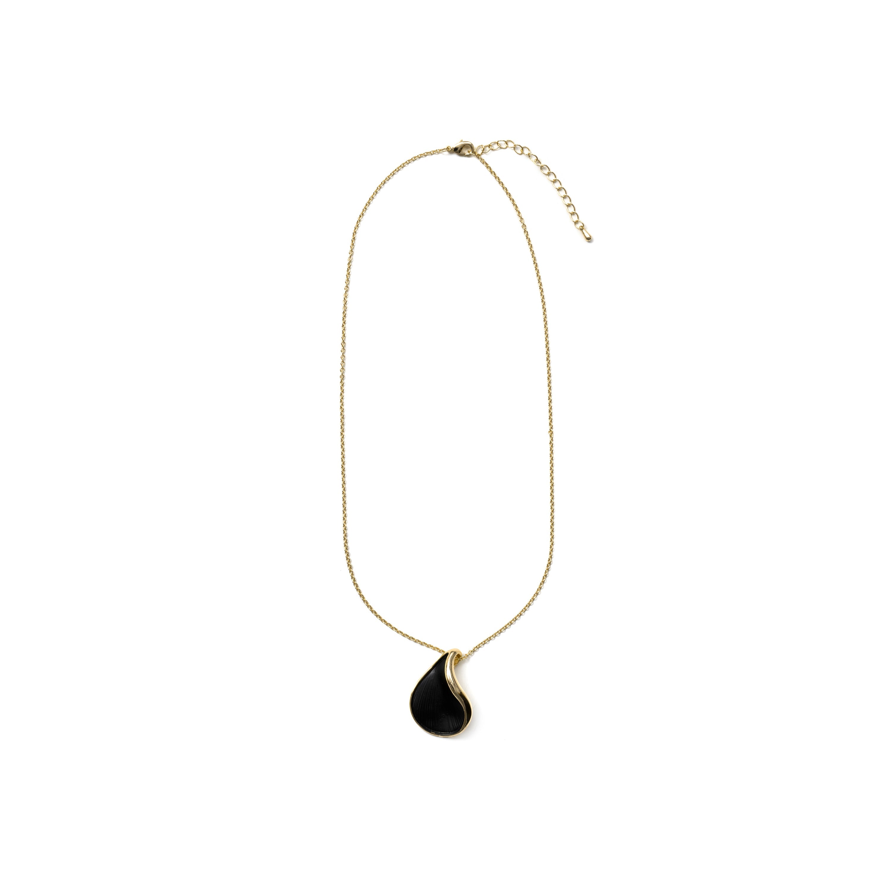 Collar de Lacado Negro acabado en oro amarillo de 18k - Overci