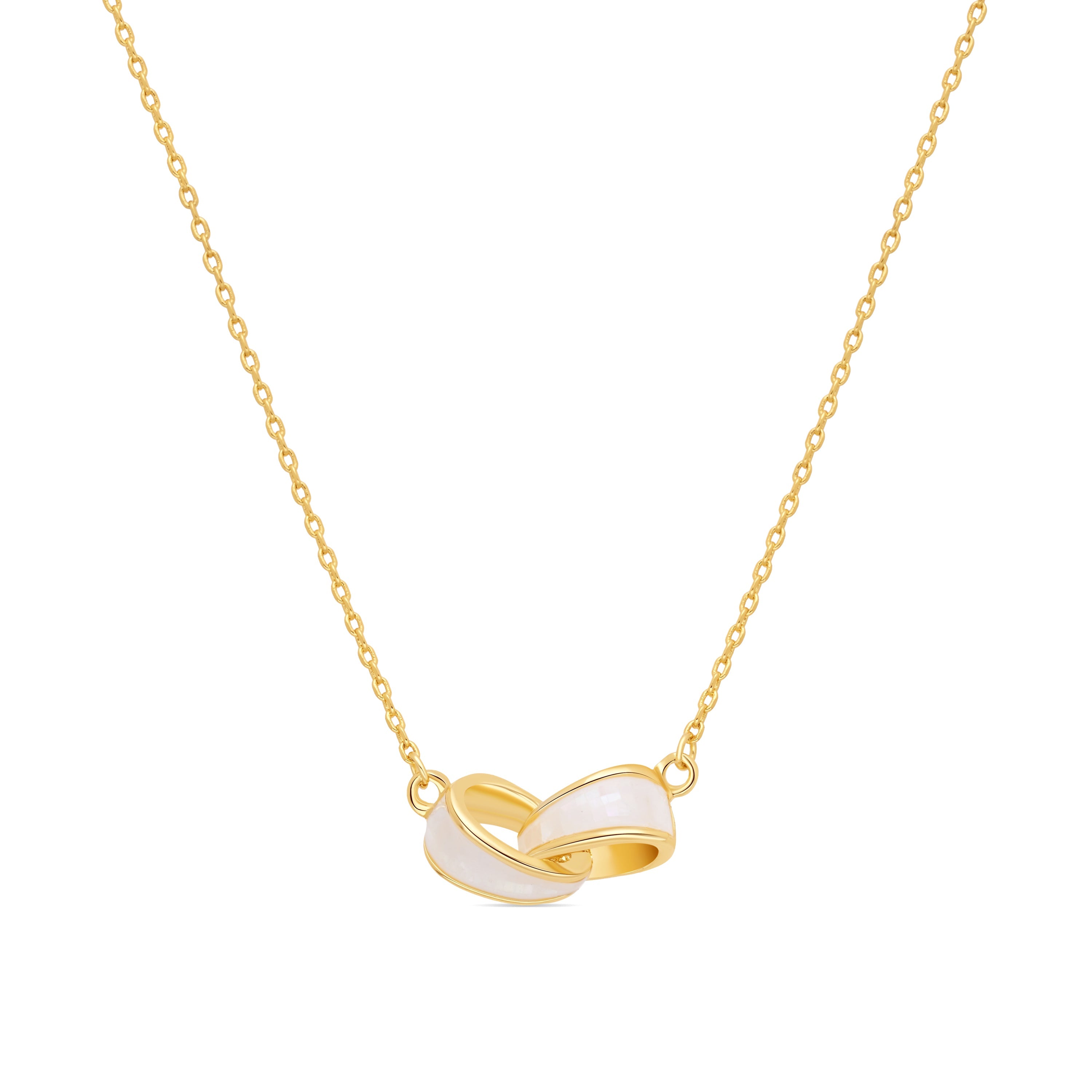 Collar de Madreperla Blanca acabado en oro amarillo de 18k - Lilu