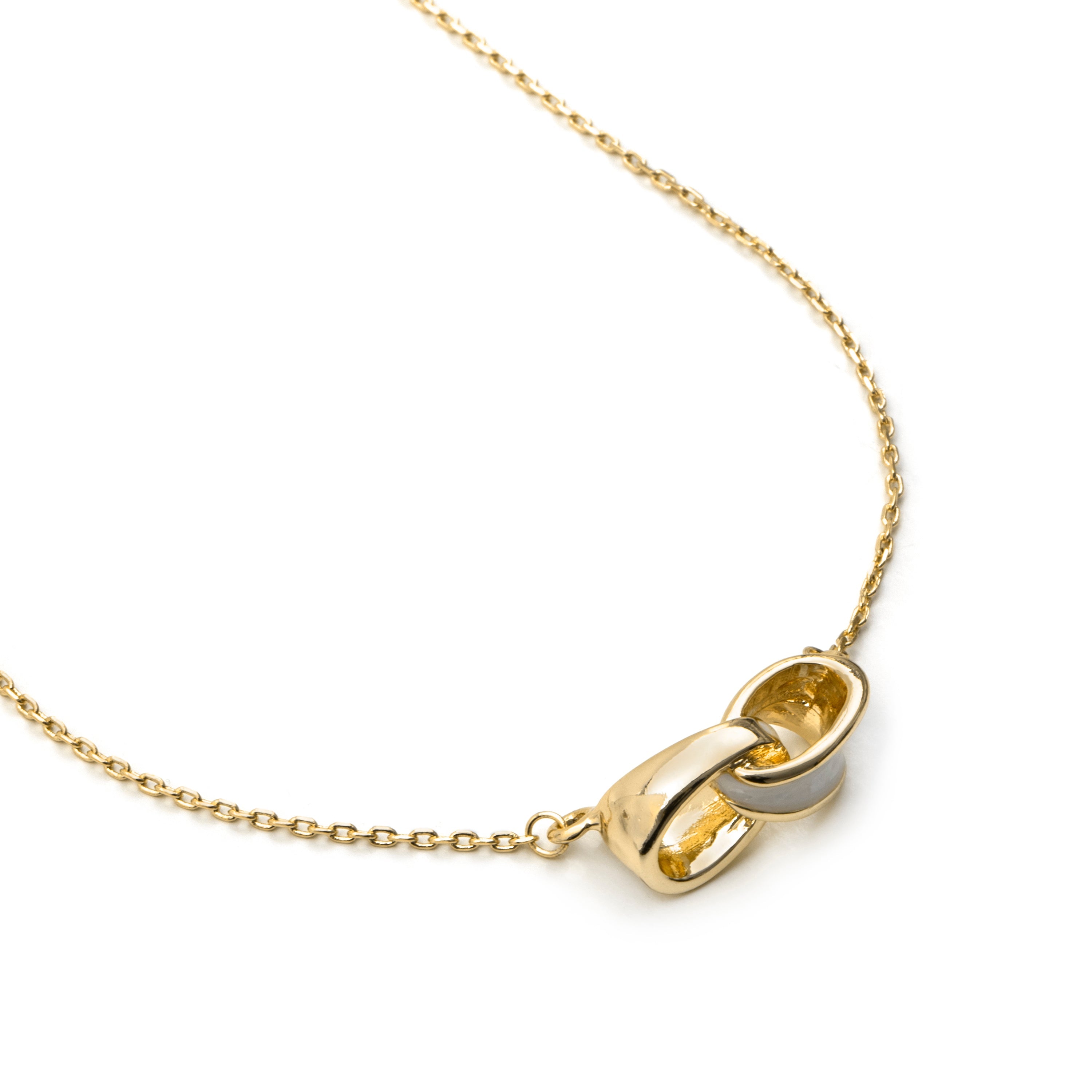 Collar de Madreperla Blanca acabado en oro amarillo de 18k - Lilu