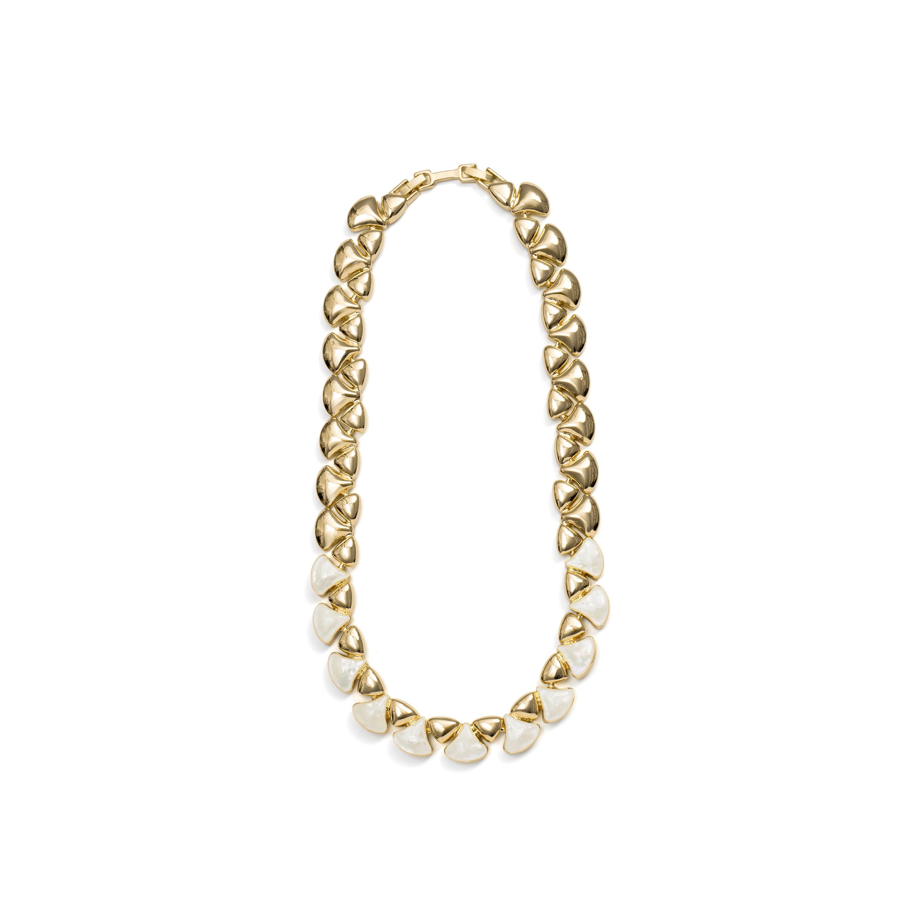 Collar de Madreperla Blanca acabado en oro amarillo de 18k - Riub