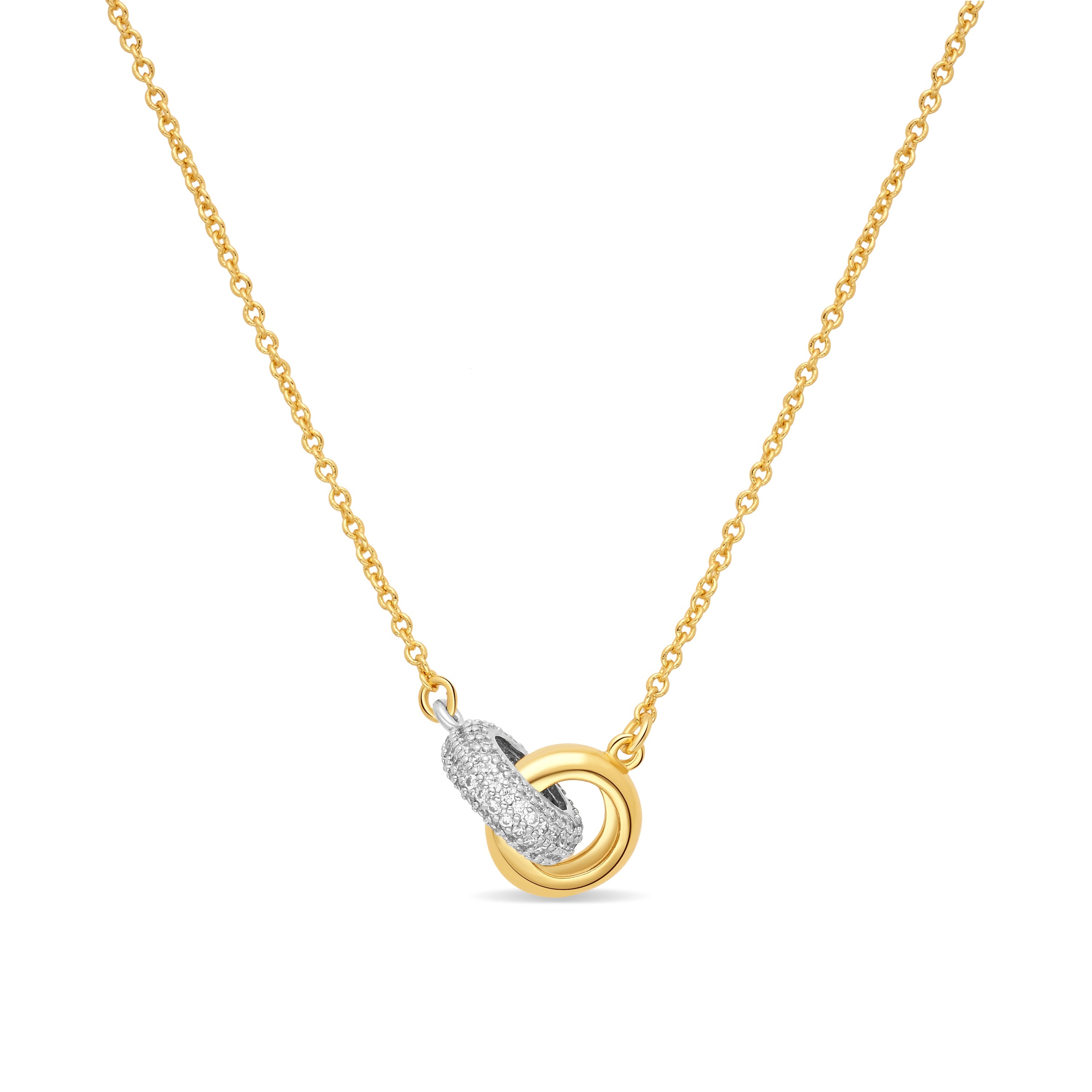 Sparkling Zirconia Necklace finished in 18k Yellow Gold - Lepua