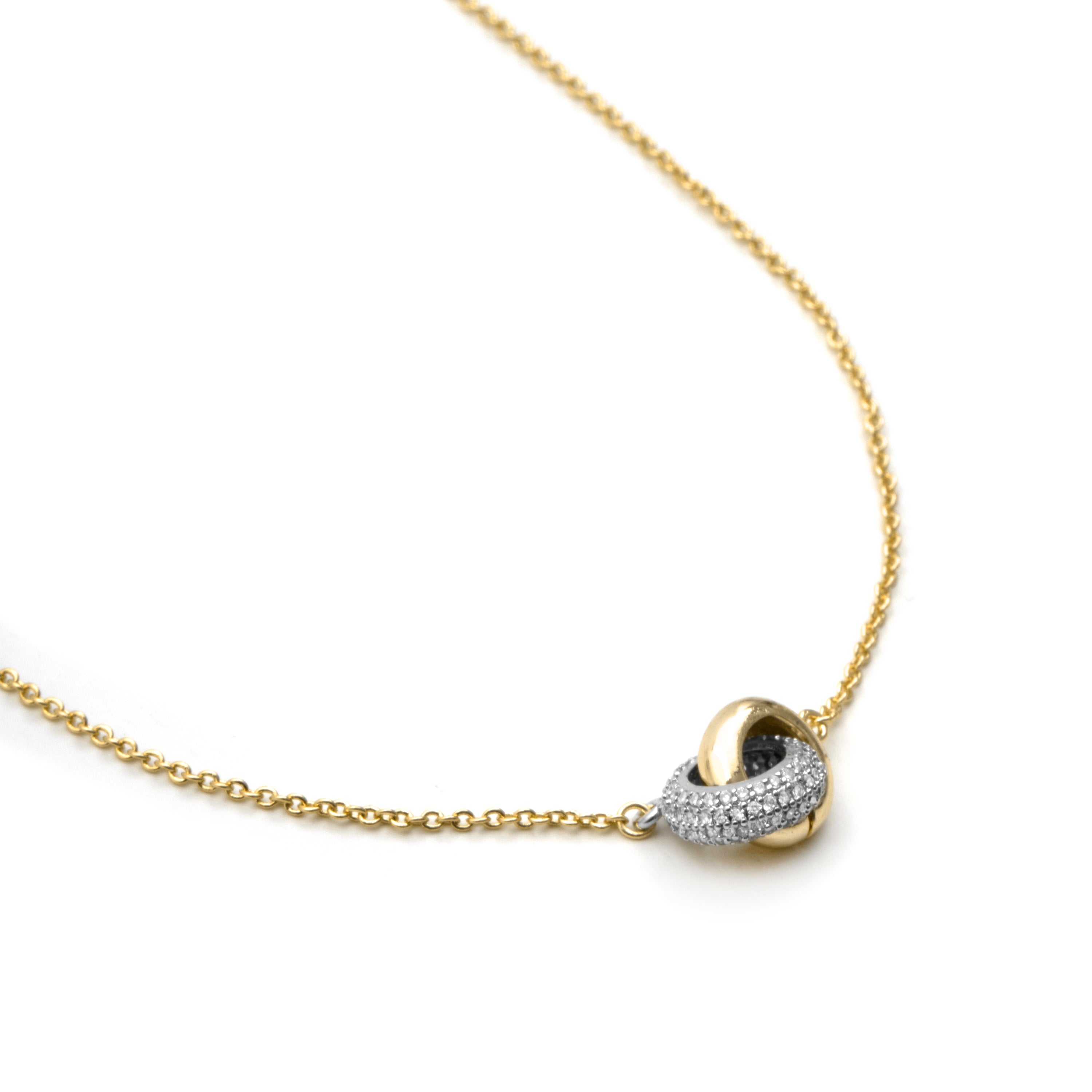 Sparkling Zirconia Necklace finished in 18k Yellow Gold - Lepua