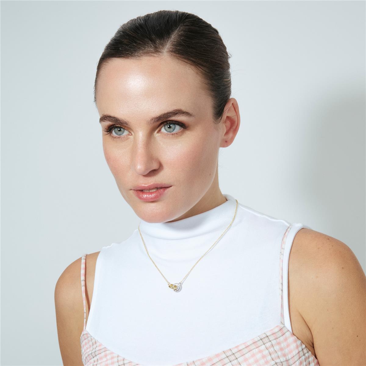 Sparkling Zirconia Necklace finished in 18k Yellow Gold - Lepua