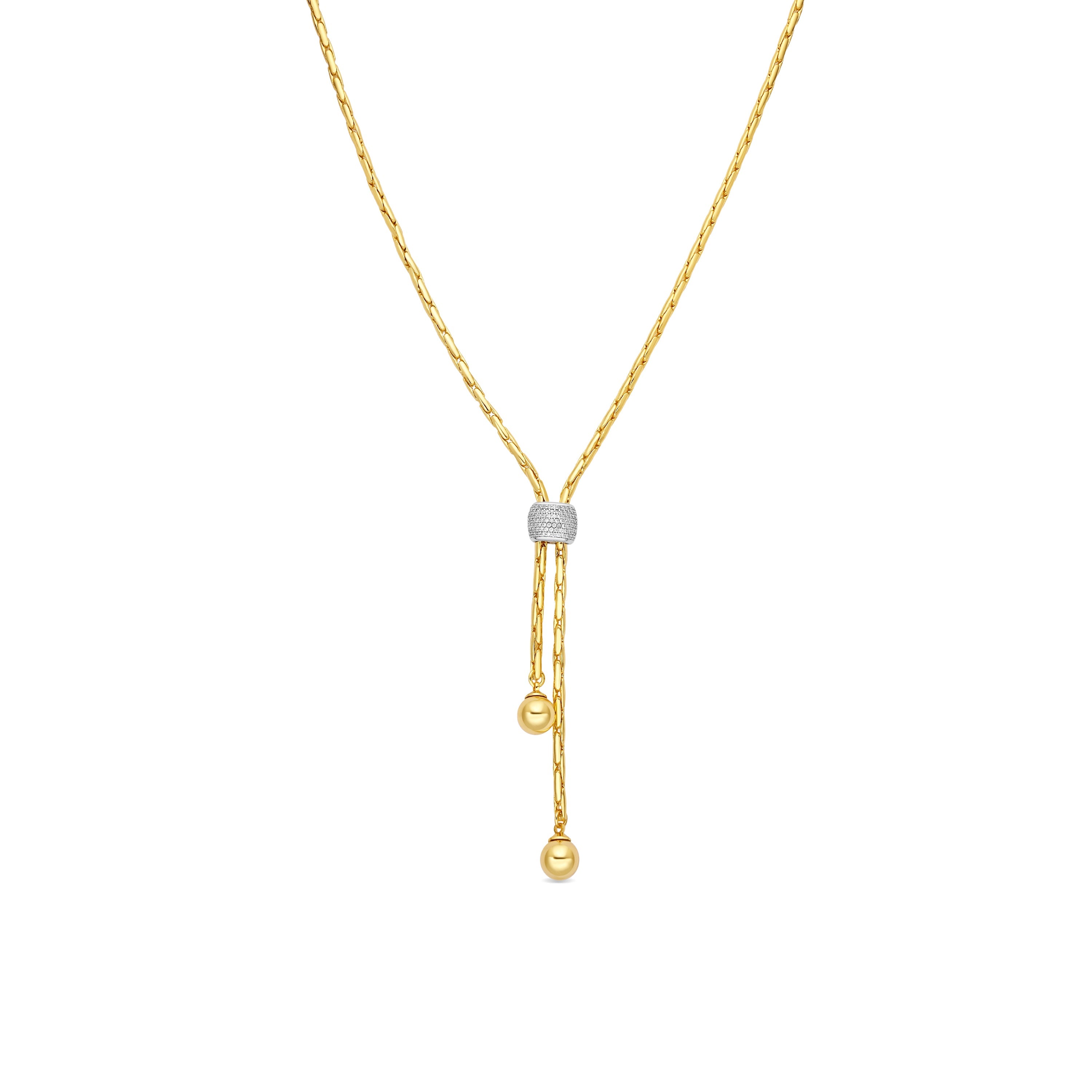 18k Yellow Gold-Plated Sparkling Zircon Necklace - Cymui