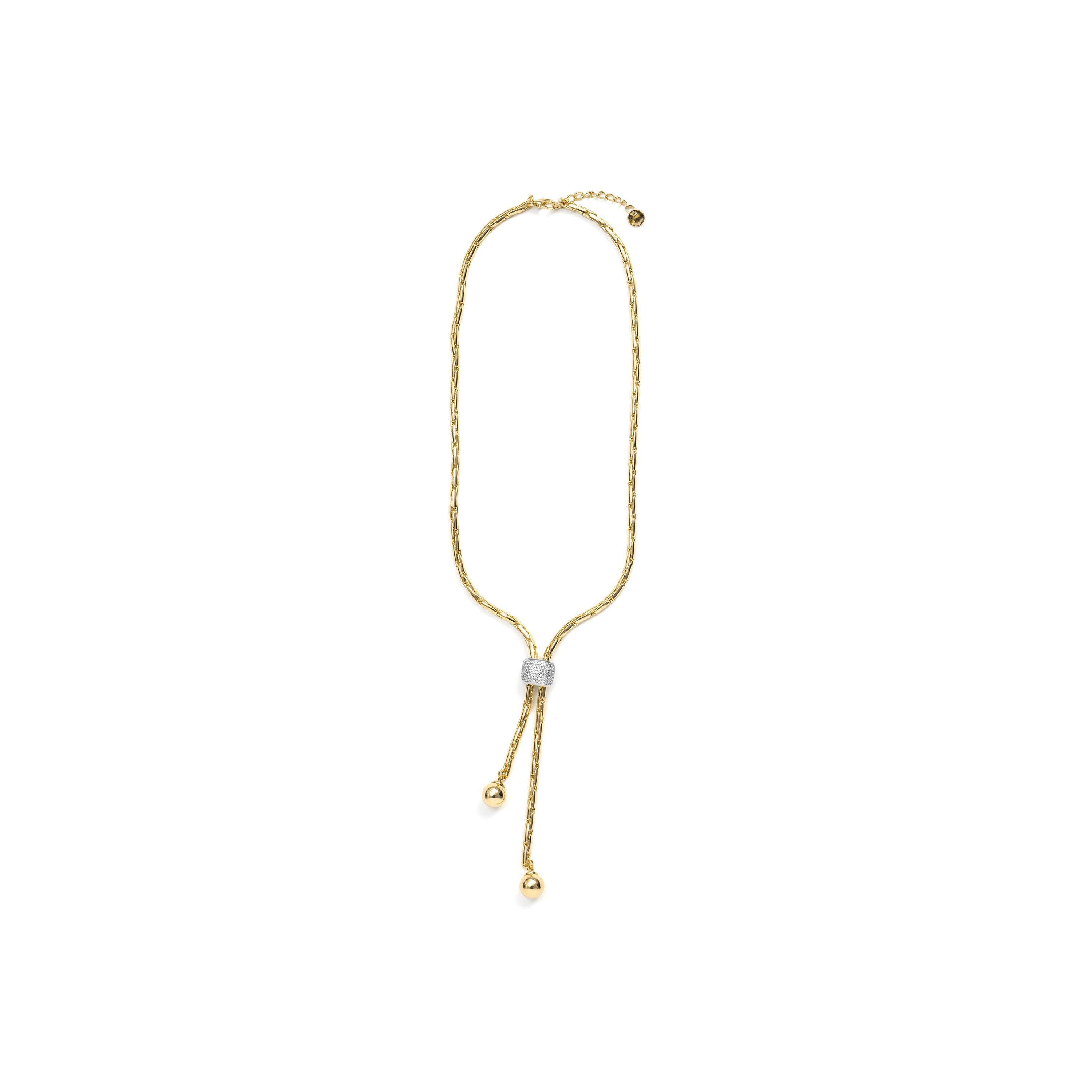 18k Yellow Gold-Plated Sparkling Zircon Necklace - Cymui