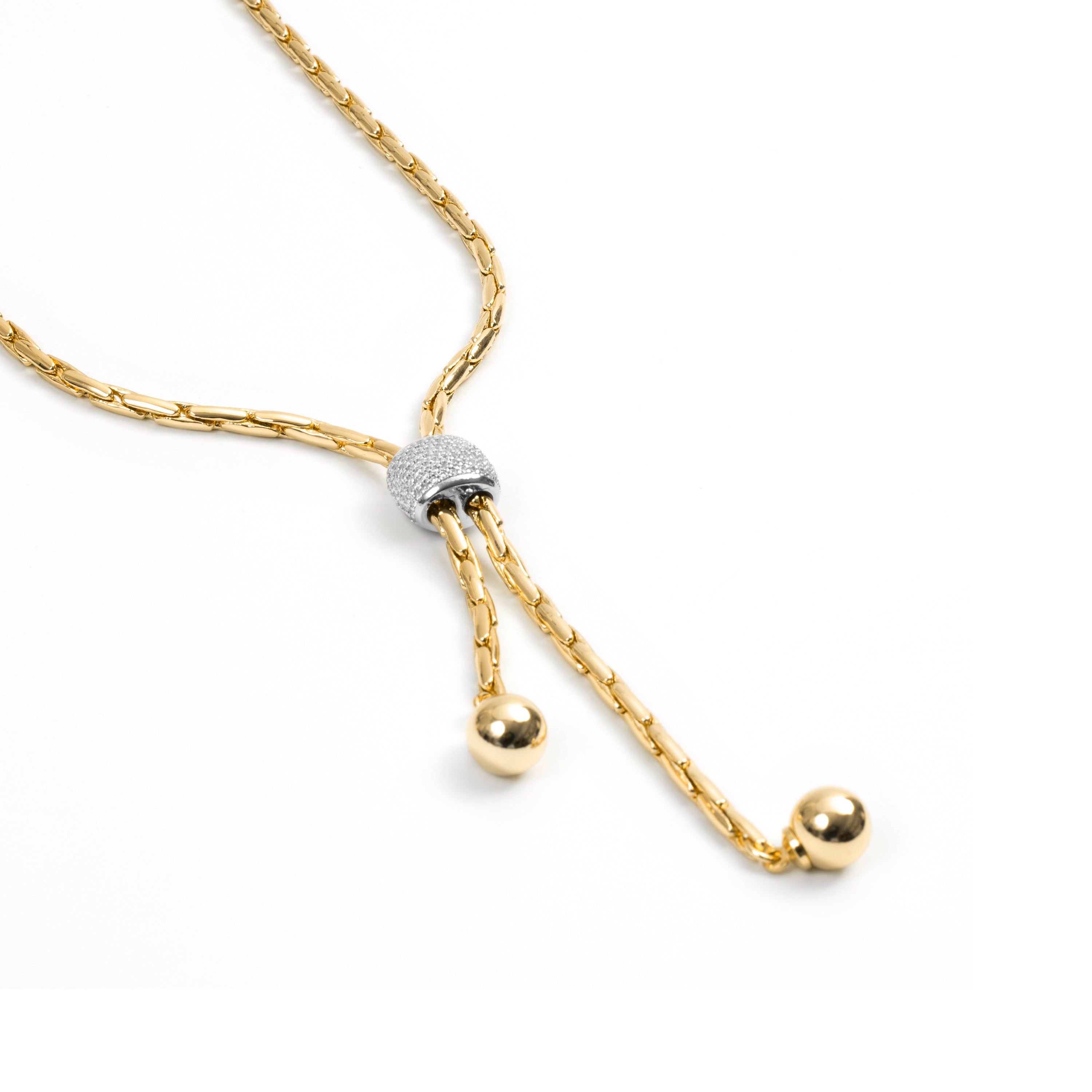 18k Yellow Gold-Plated Sparkling Zircon Necklace - Cymui