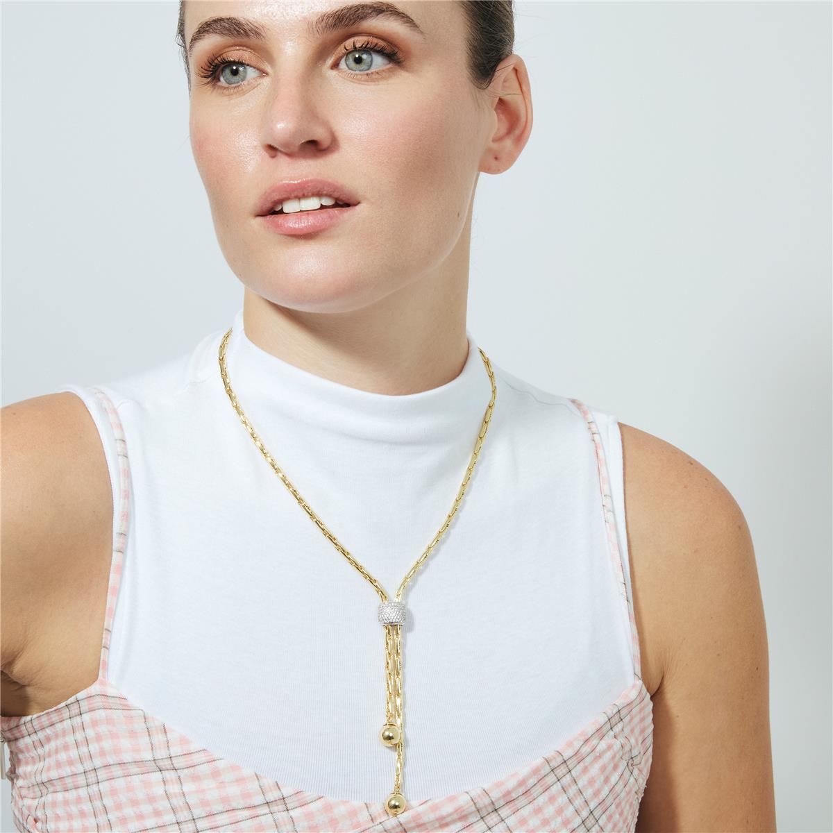 18k Yellow Gold-Plated Sparkling Zircon Necklace - Cymui