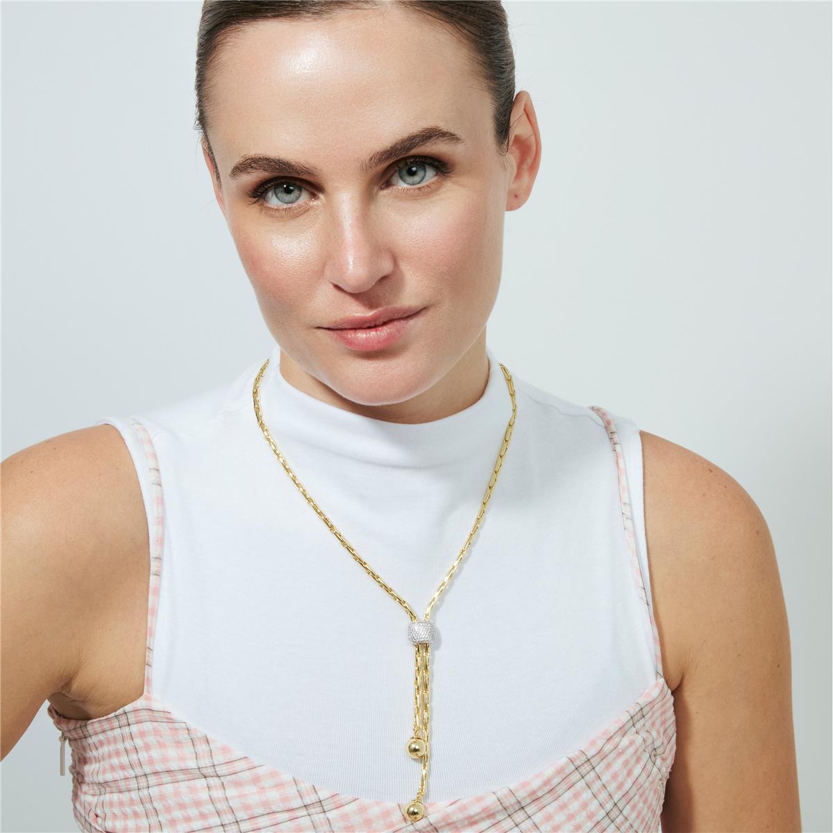 18k Yellow Gold-Plated Sparkling Zircon Necklace - Cymui