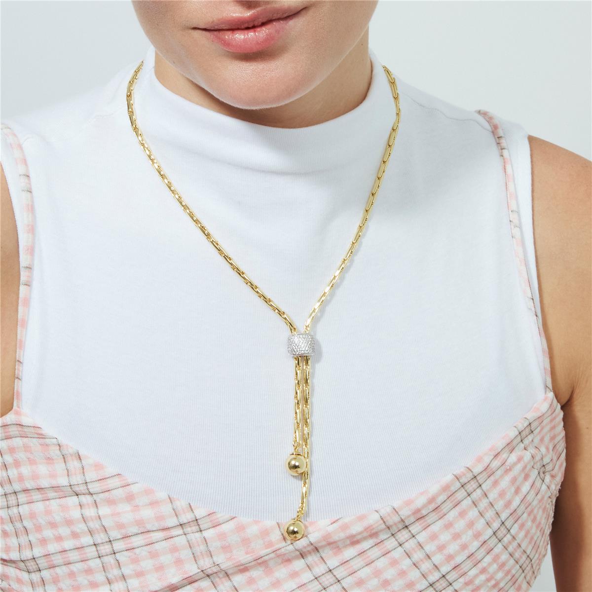 18k Yellow Gold-Plated Sparkling Zircon Necklace - Cymui
