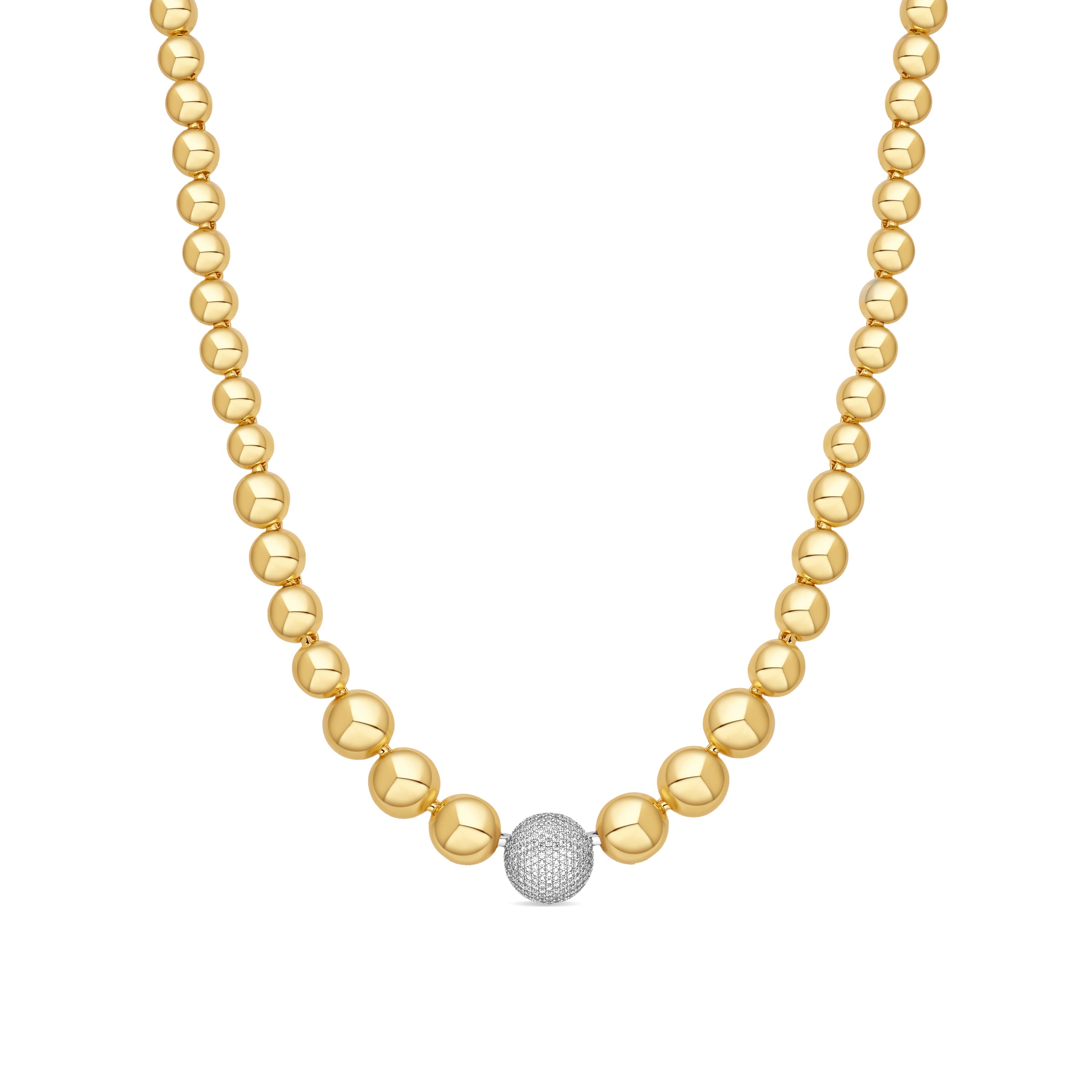 Sparkling Zircon Necklace in 18k Yellow Gold Finish - Avihe