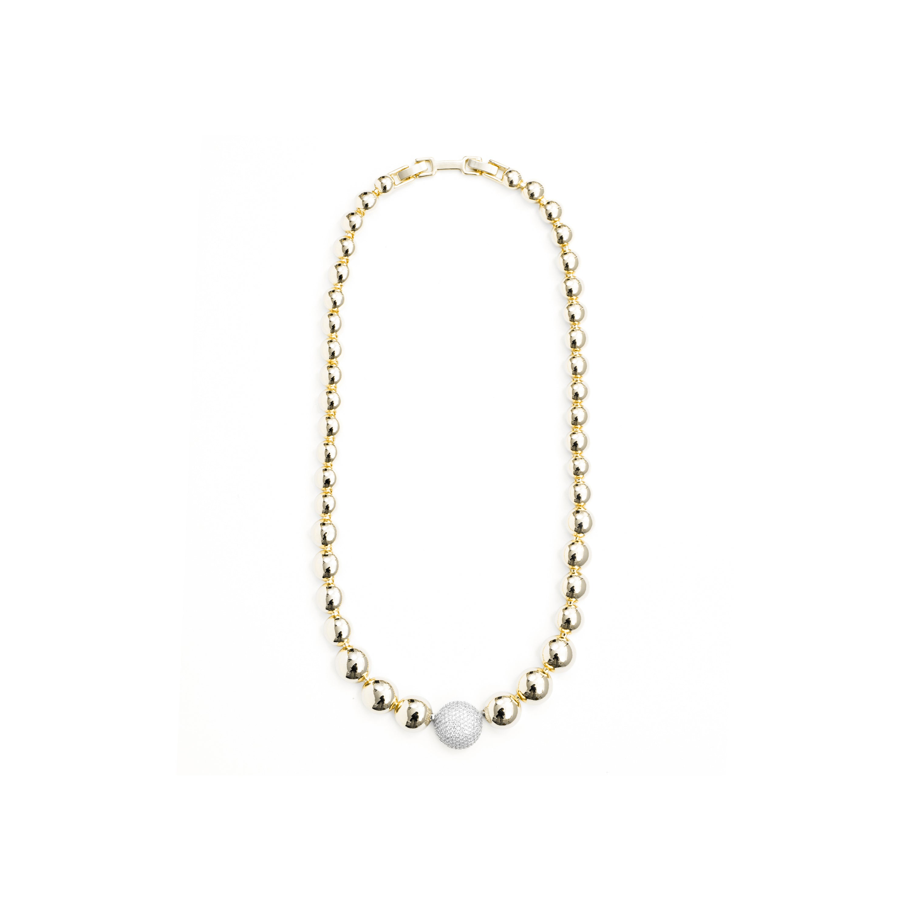 Sparkling Zircon Necklace in 18k Yellow Gold Finish - Avihe