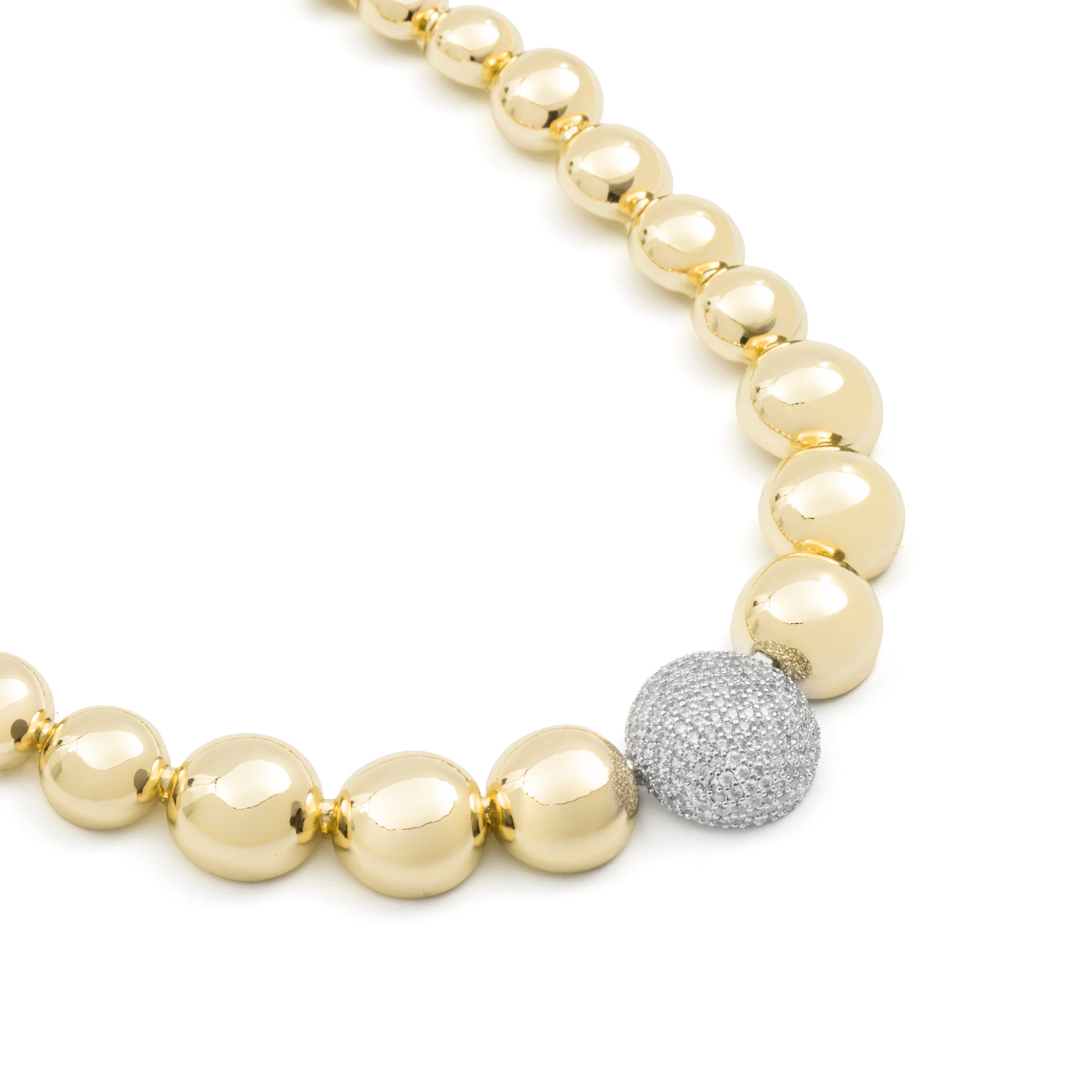 Sparkling Zircon Necklace in 18k Yellow Gold Finish - Avihe