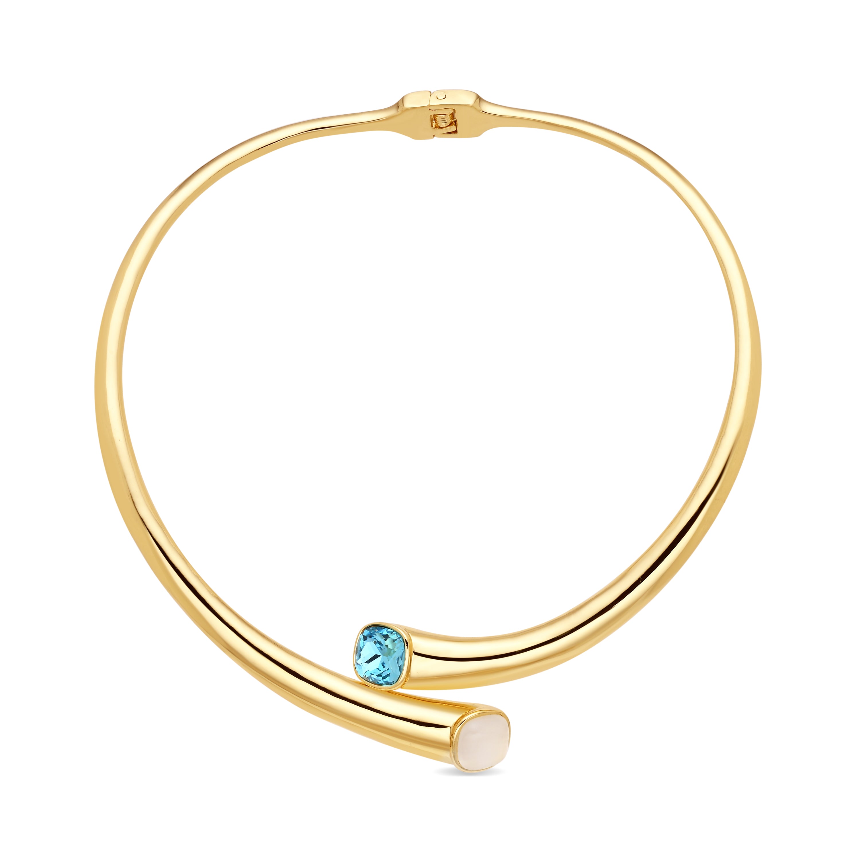 18k Yellow Gold-Plated Blue Crystal Necklace - Ione
