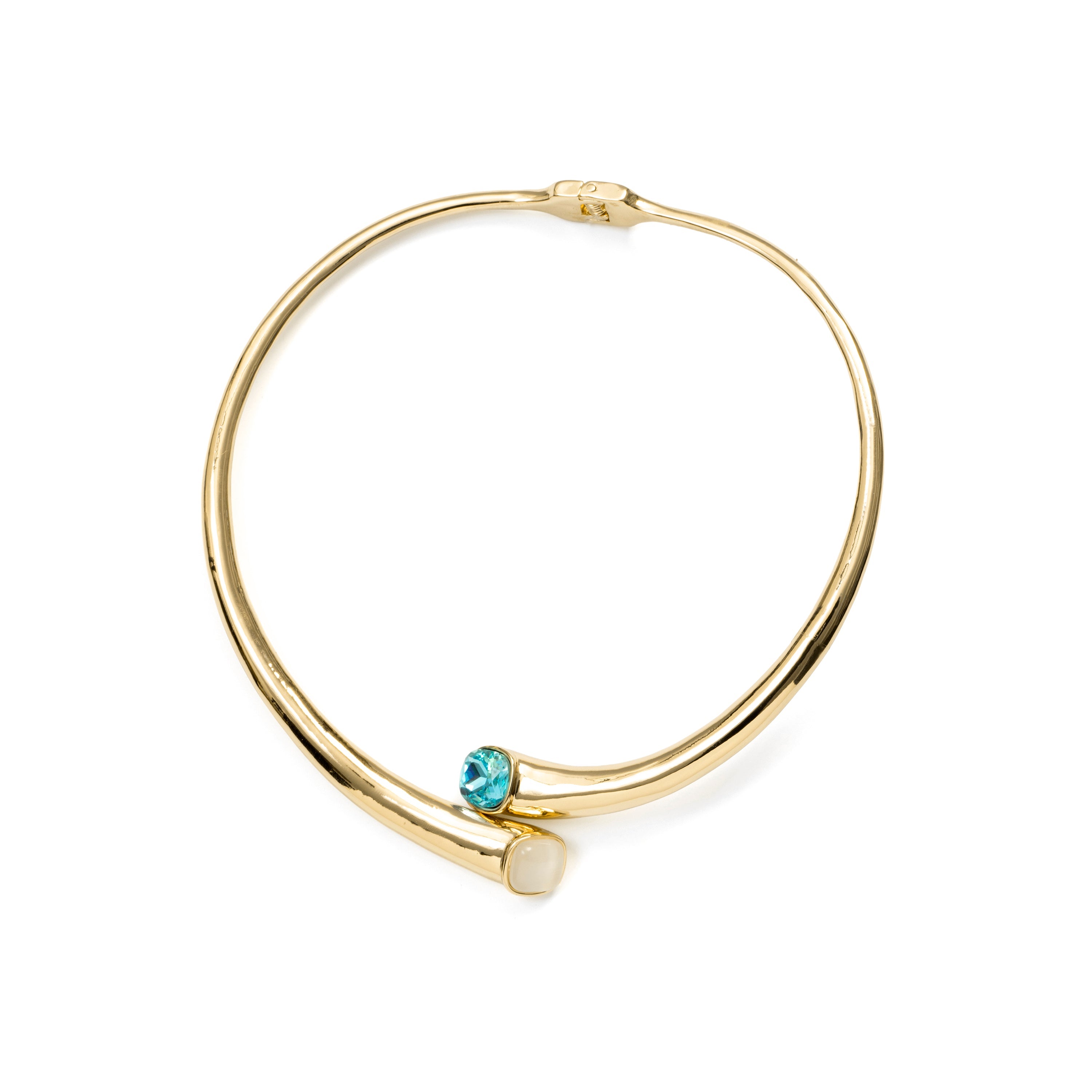 18k Yellow Gold-Plated Blue Crystal Necklace - Ione