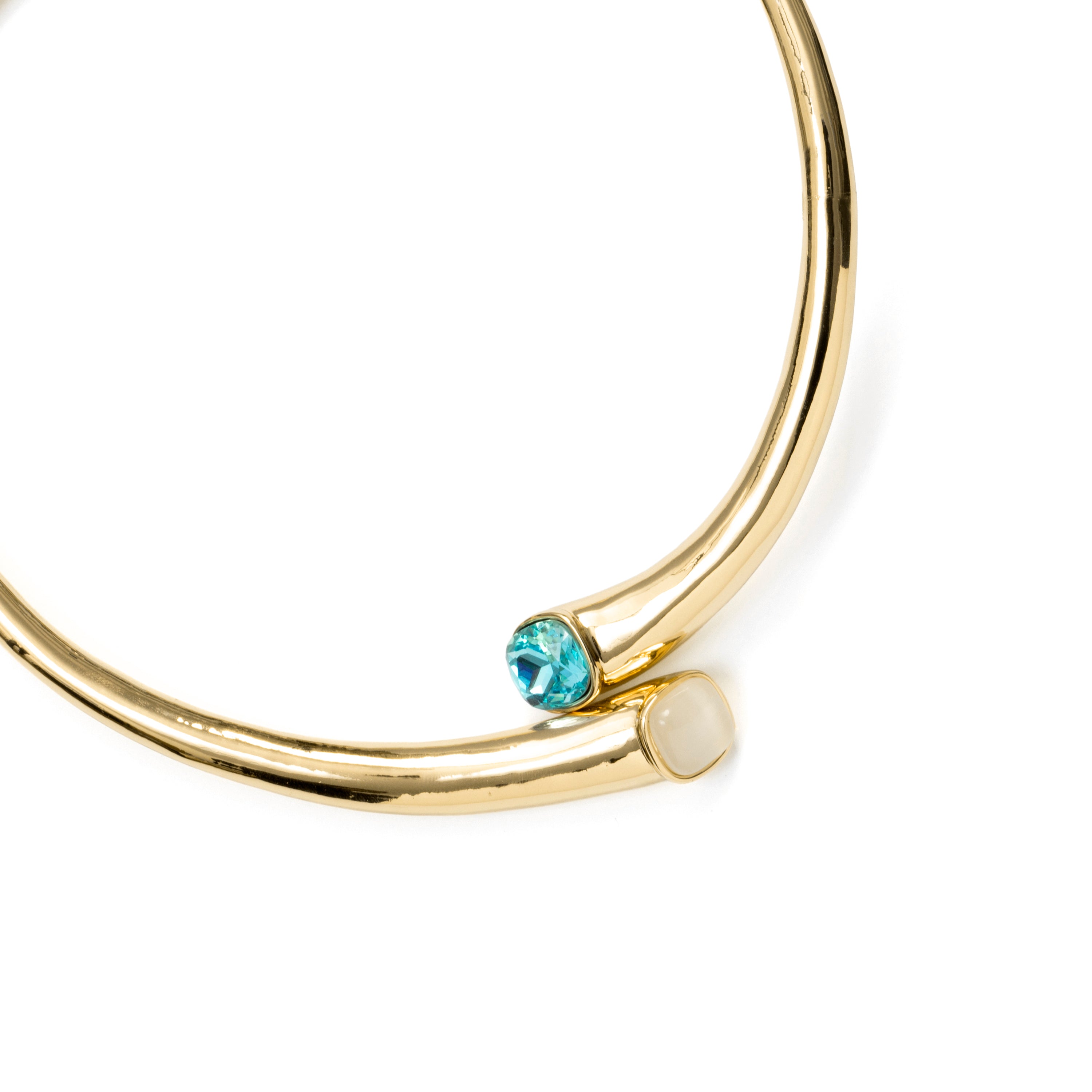 18k Yellow Gold-Plated Blue Crystal Necklace - Ione