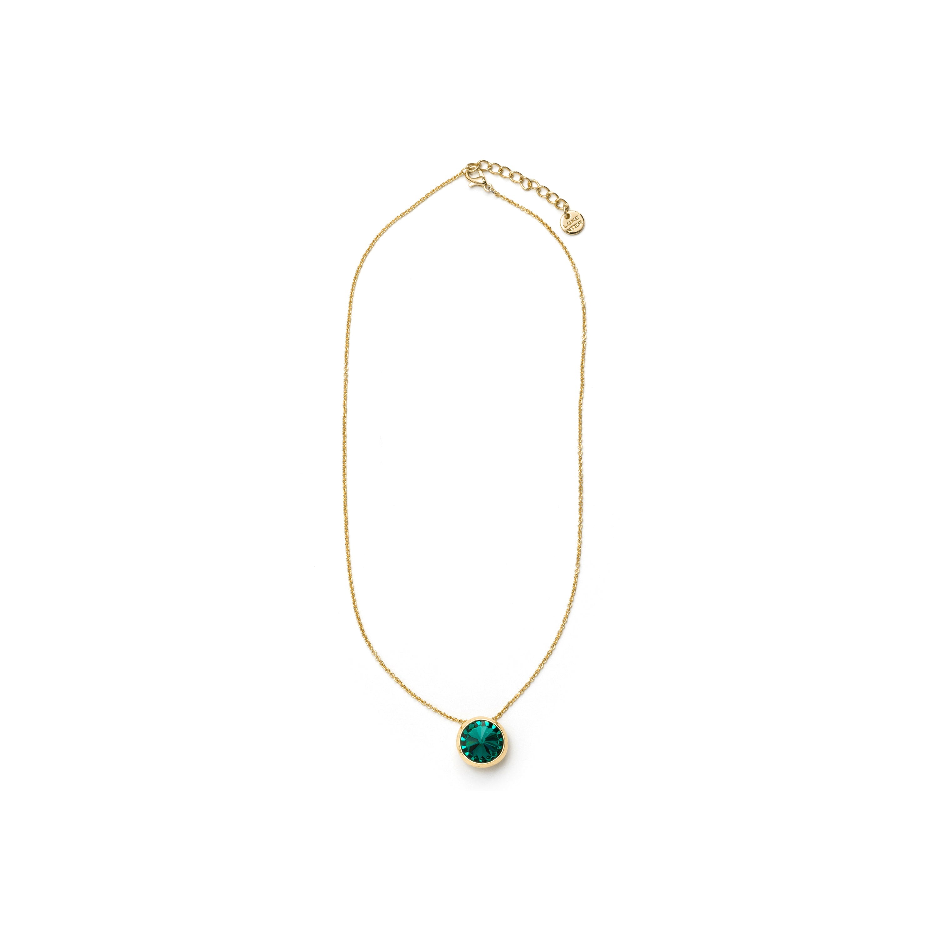 Collar de Cristal Verde acabado en oro amarillo de 18k - Ness