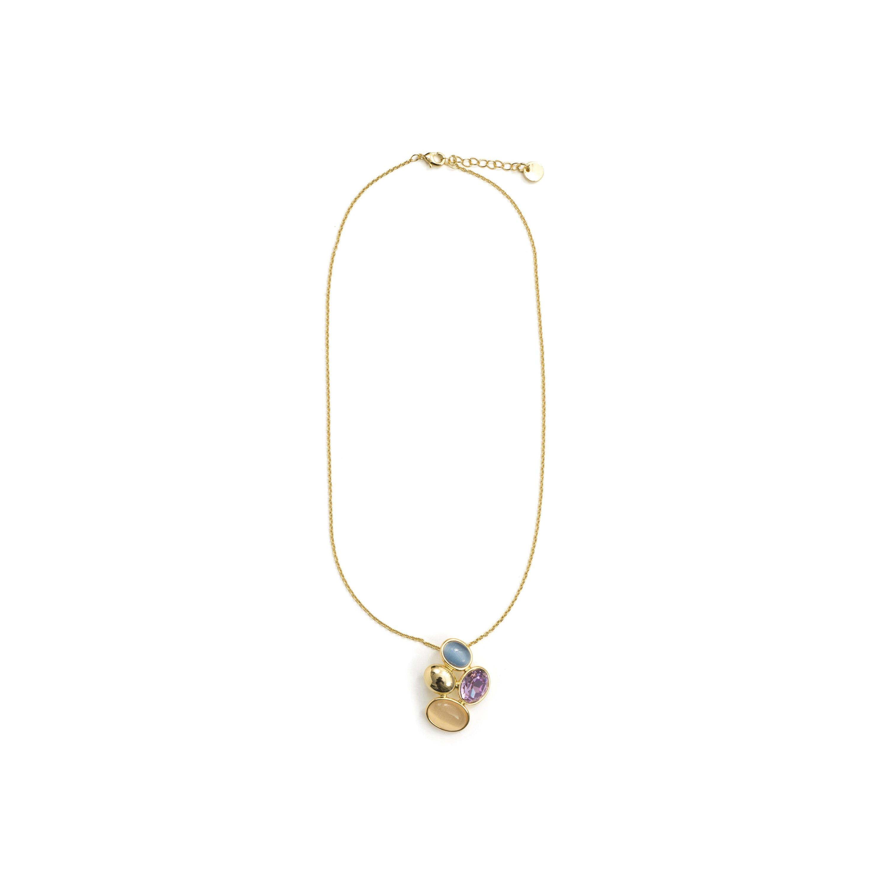 18k yellow gold-plated purple crystal necklace - Sionu