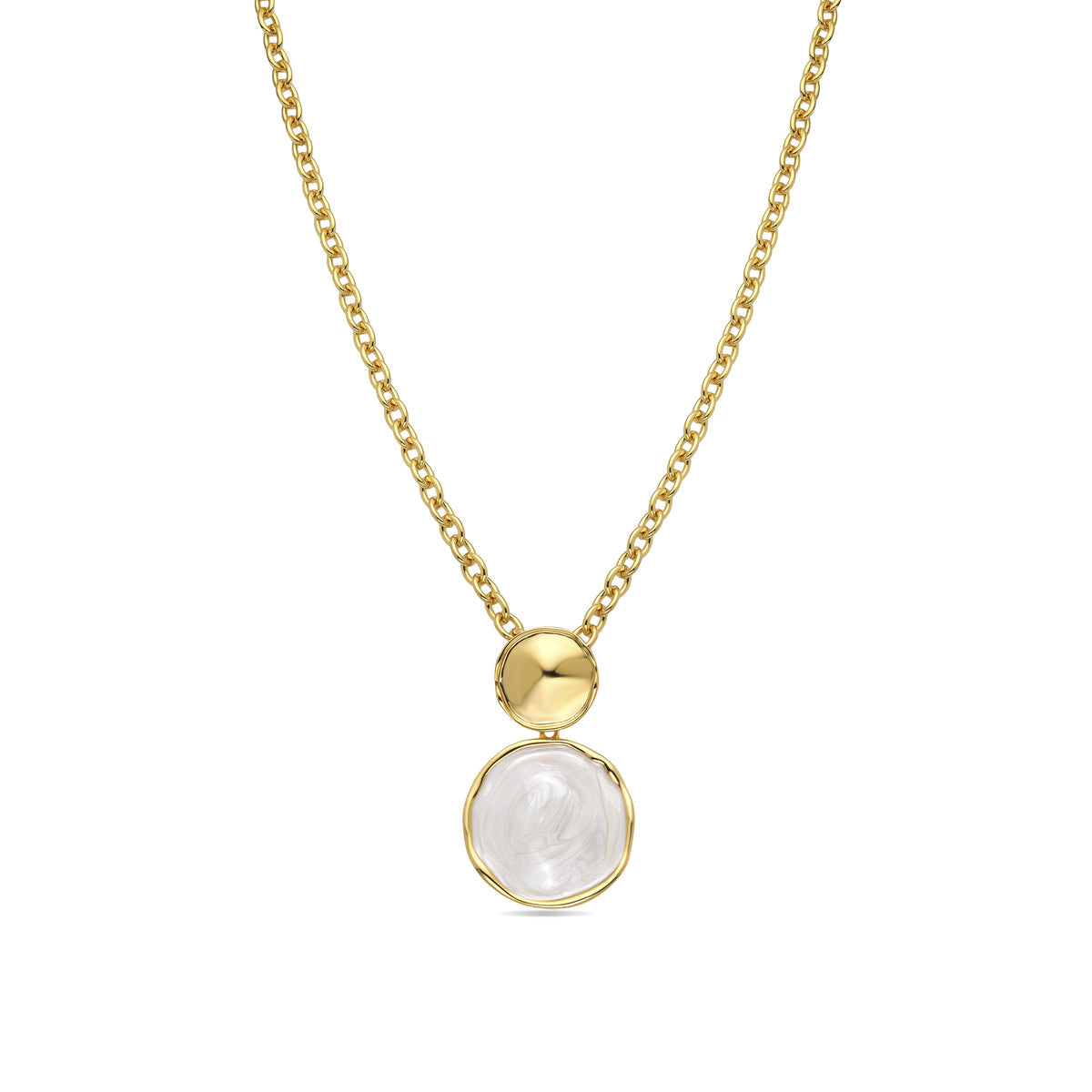 Talorzi Necklace in White Lacquer with 18k Yellow Gold Finish